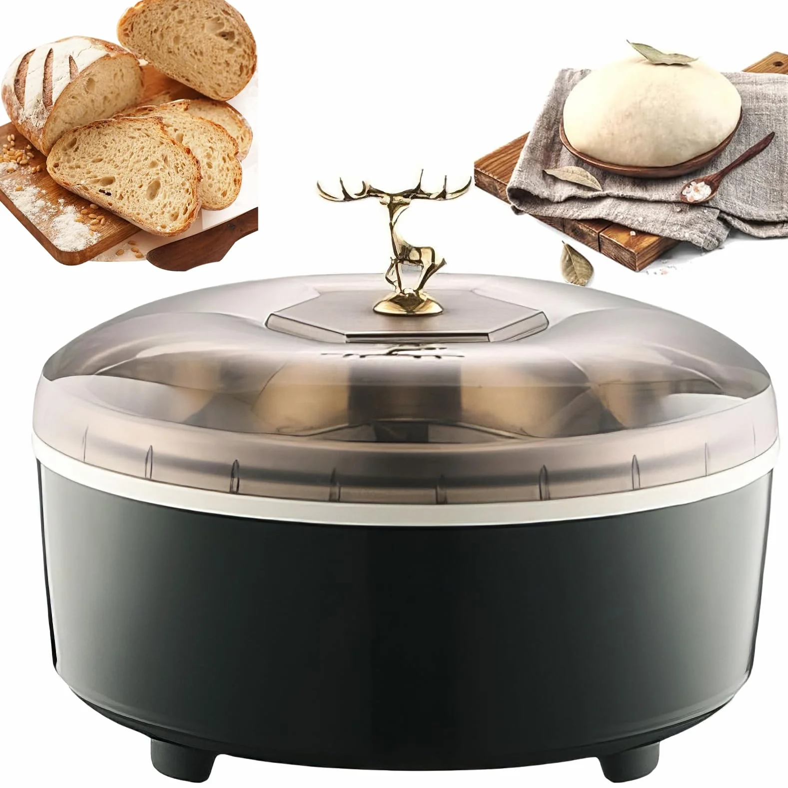 Maszyna Do Fermentacji Chleba, 5-Litrowa Maszyna Do Wyrastania Ciasta Z Regulowaną Temperaturą 20-55 ℃ I Czasem, Automatyczny Termostatyczny Pojemnik Do Wyrastania Z Wkładką Ze Stali Nierdzewnej