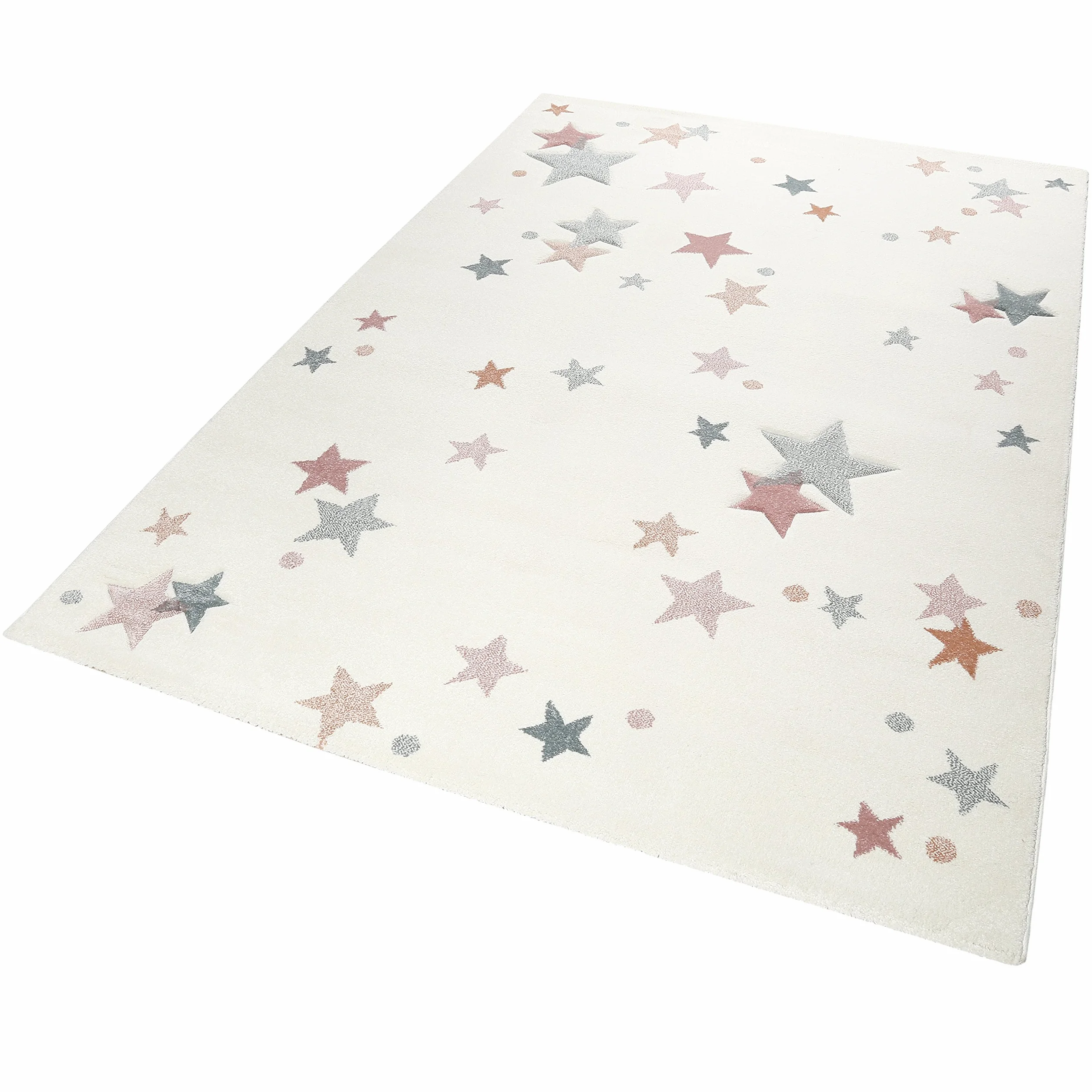 wecon home Esprit I nowoczesny dywan dziecięcy z krótkim włosiem, do pokoju dziecięcego, Jonne, ESP-4639-060, różowy, niebieski, szary, biały, (120 x 170 cm)