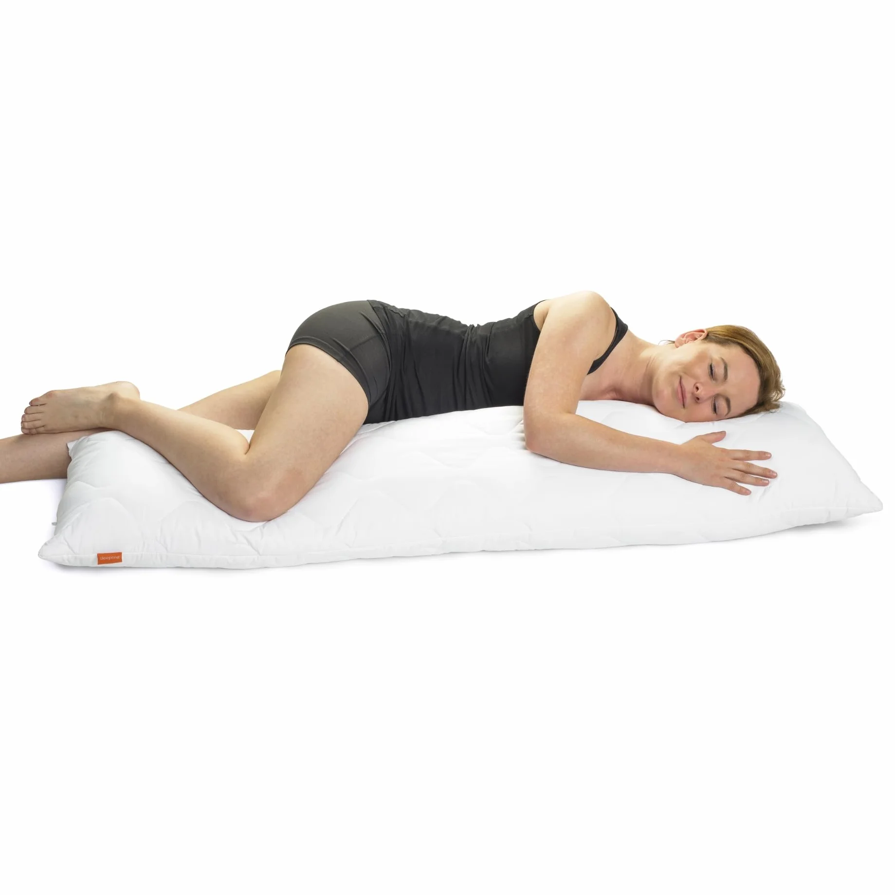 sleepling 190110 Komfort 100 Poduszka do spania bocznego do karmienia ciążowa z mikrofibry 40 x 145 cm, weiß
