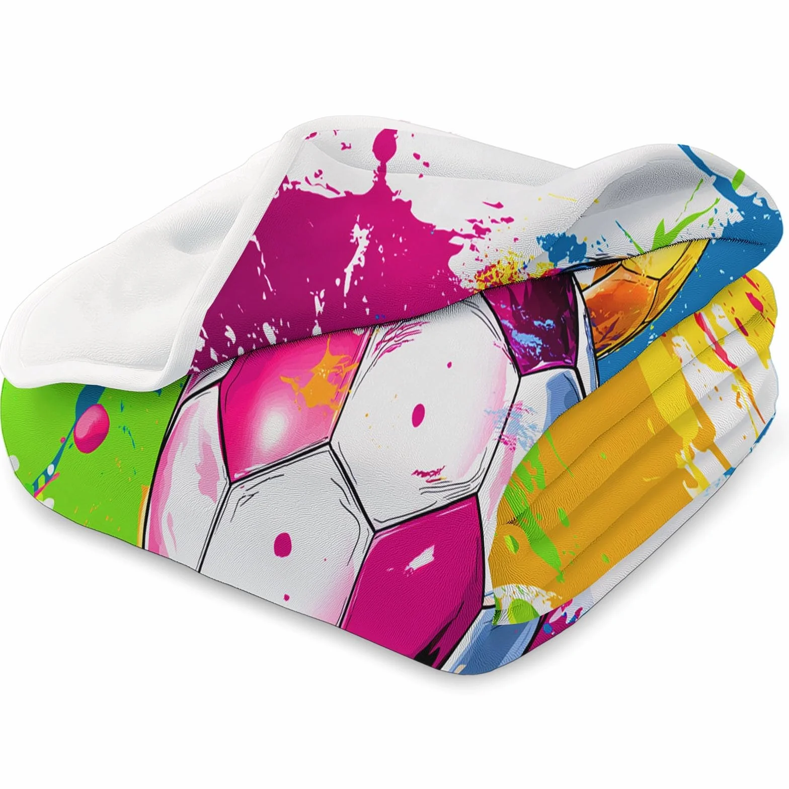 Flanelowy koc polarowy sportowy piłka nożna plusk polar narzuta na sofę, narzuta na sofę Wygodny podwójny koc na łóżko 2-osobowy koc zimowy w kratę, 220 x 240 cm kolor