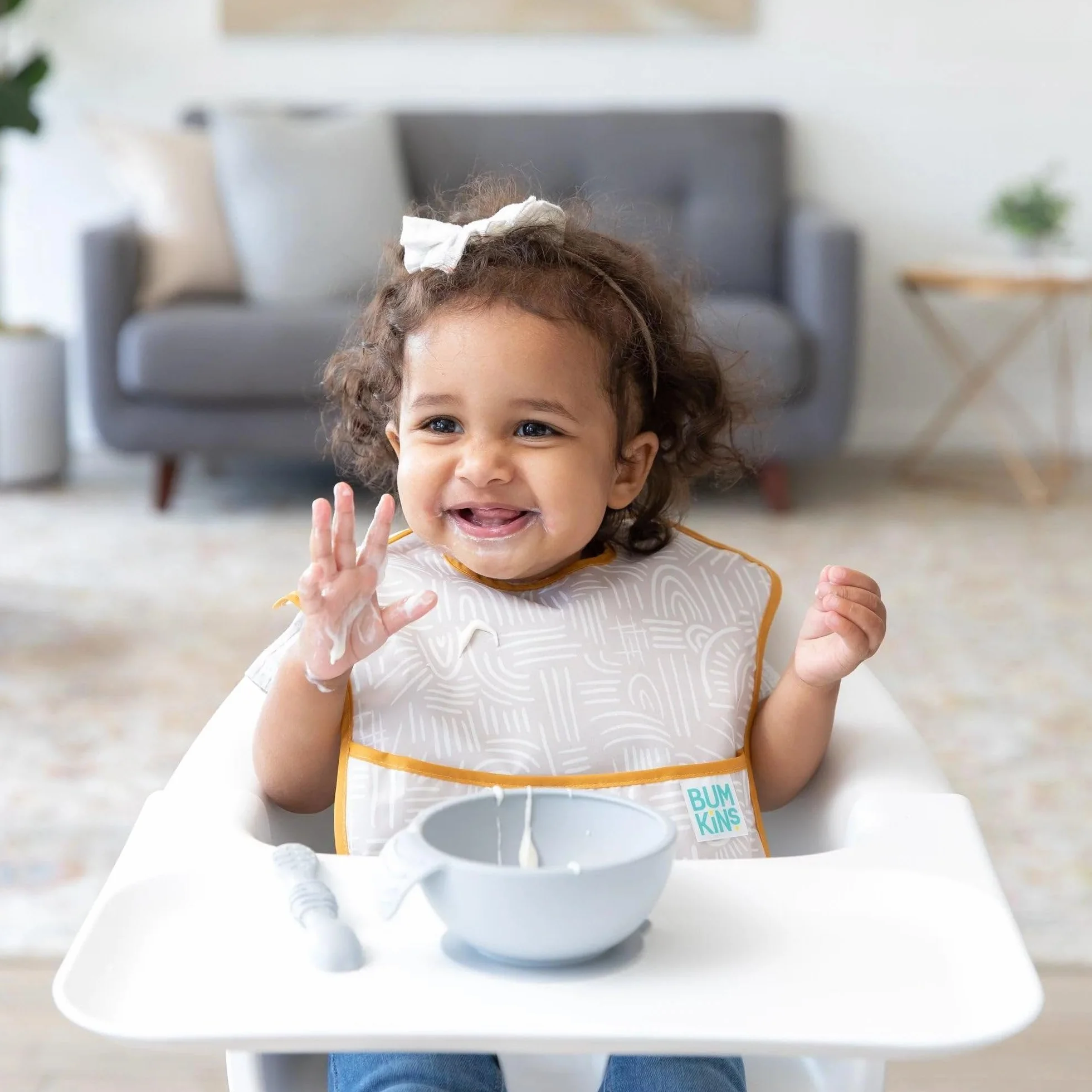 Bumkins Bibs for Girl or Boy, SuperBib Baby and Toddler for 6-24 Months, Essential Must Have for Eating, Feeding, Baby Led Weaning Supplies, Mess Saving Catch Food, Waterproof Fabric 3-pk Desert Boho