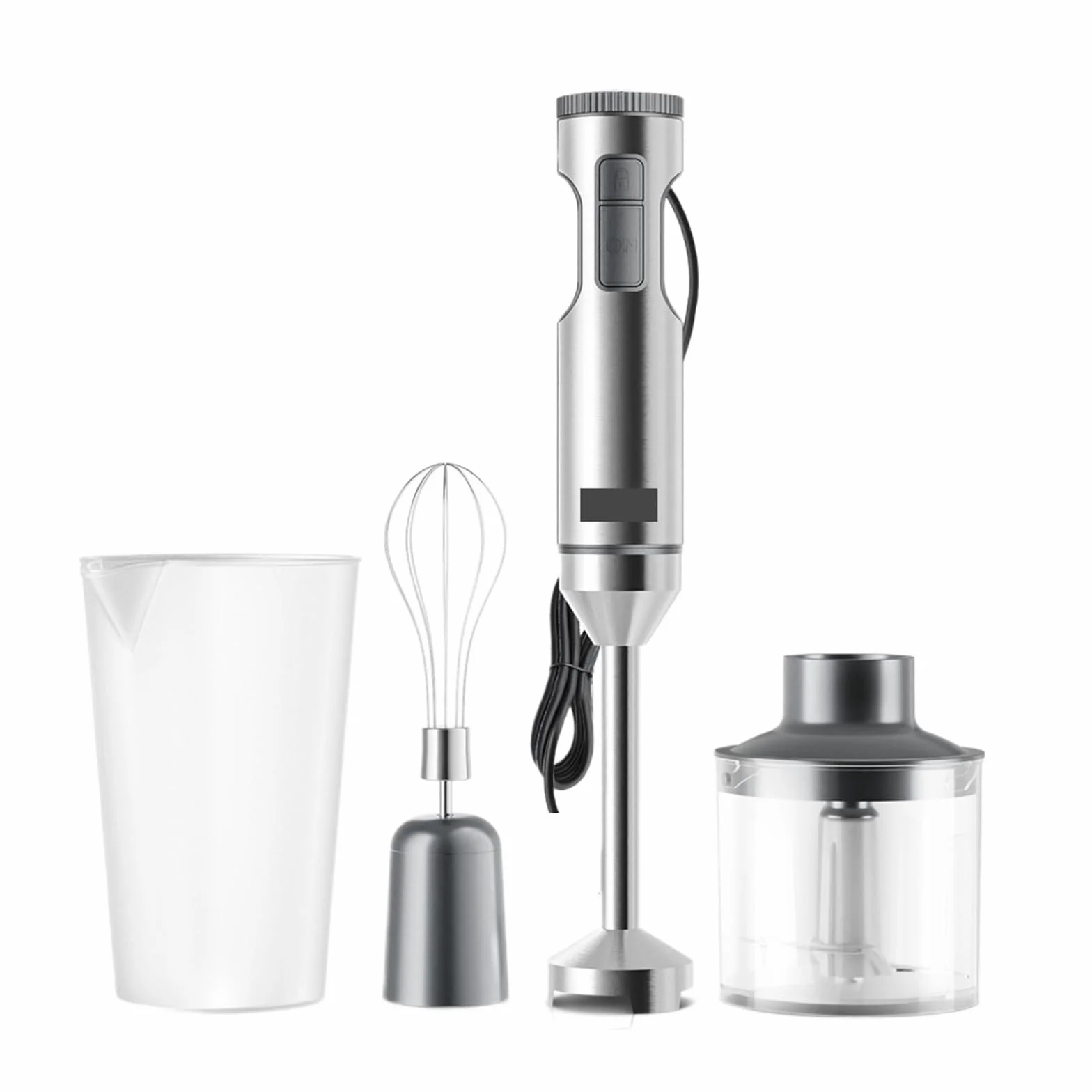 Blender Ręczny 4 W 1, 1000, Mocny, Ze Stali Nierdzewnej, Mikser Do Żywności, Pojemnik Mieszania 700 Ml, Procesor 500, Trzepaczka Wydajny Wysiłku Przetwarzanie Składników(R-PHB8001)