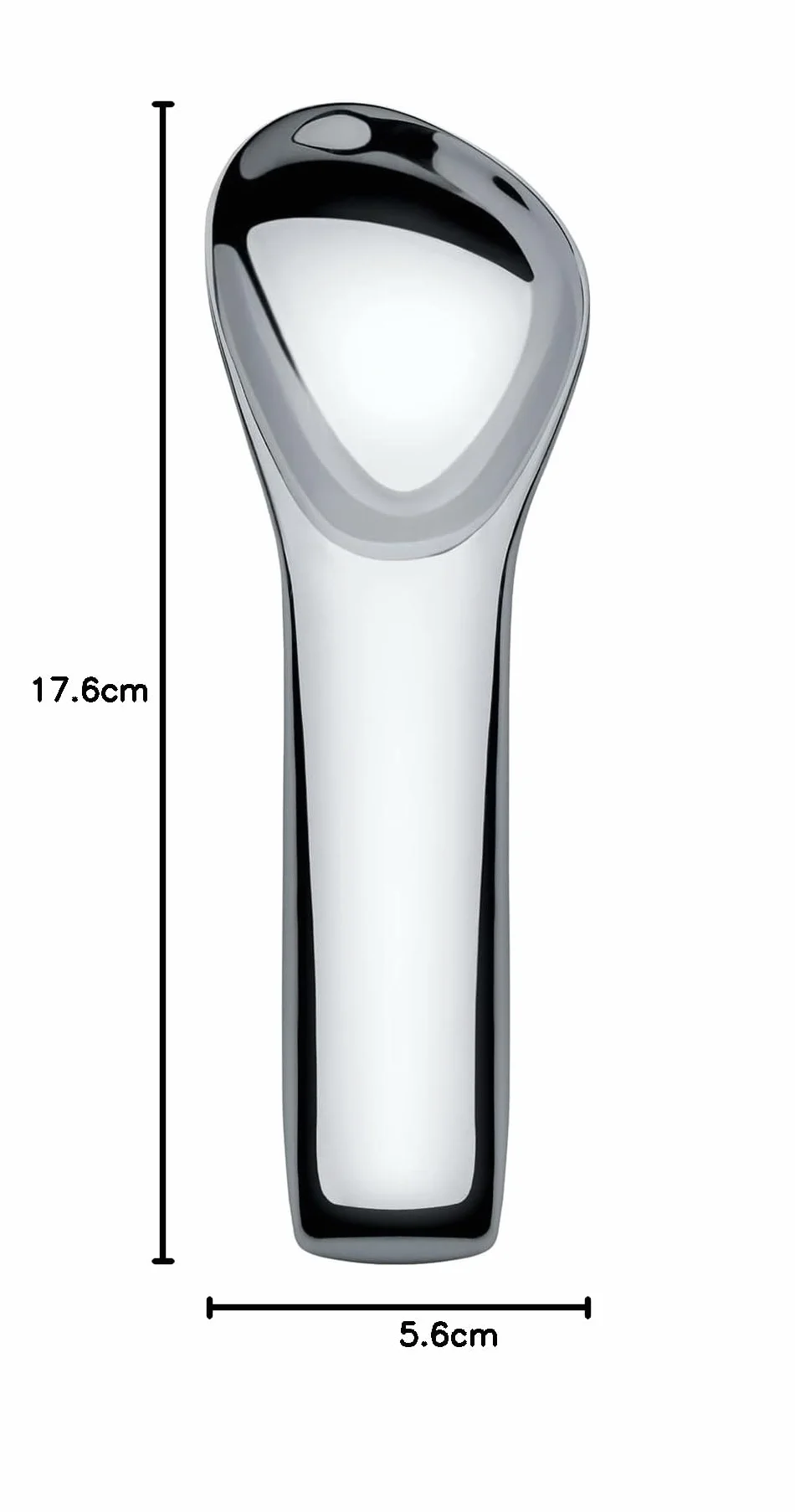 Alessi Koki VS05 Design łyżka do lodów, stal nierdzewna 18/10, srebrna, 17,60 x 5,60 x 3 cm
