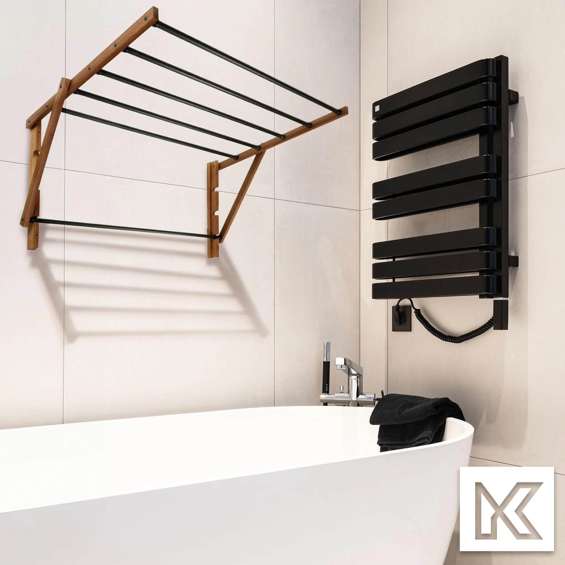 KADAX Suszarka na pranie wieżowa 85x39.5cm Oszczędza miejsce po złożeniu, stabilna konstrukcja i pewne oparcie, do mieszkania, na balkon i taras