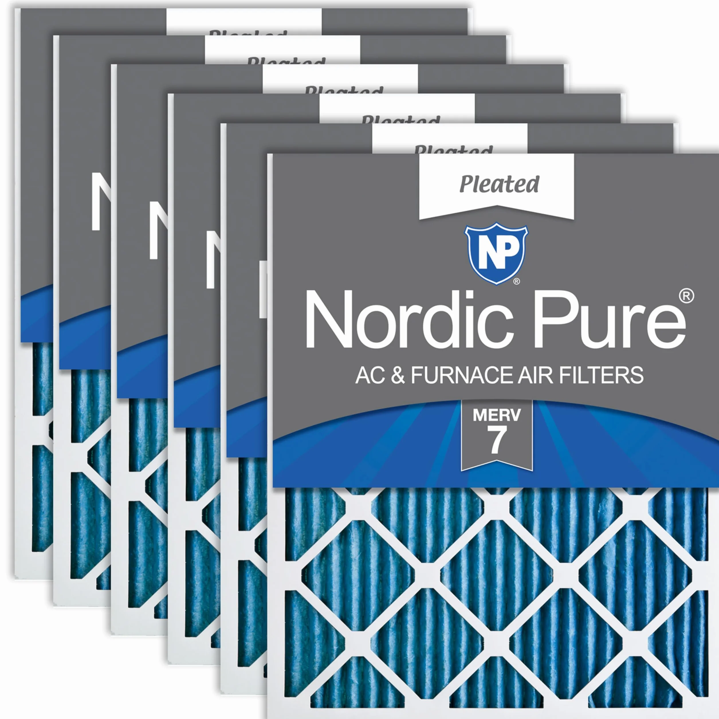 Nordic Pure 14 x 25 x 1 MERV 7 plisowane filtry powietrza do pieca AC, 6 sztuk, 14 x 25 x 1 M7-6