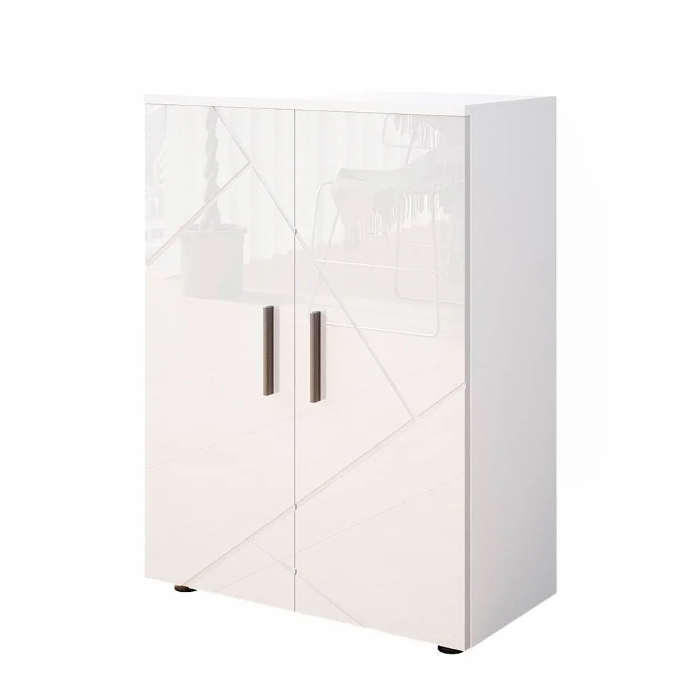 Vicco Szafka Midi "Irma", Biały wysoki połysk, 60 x 81 cm | pour le rangement dans la salle de bain et compatible avec la série Irma