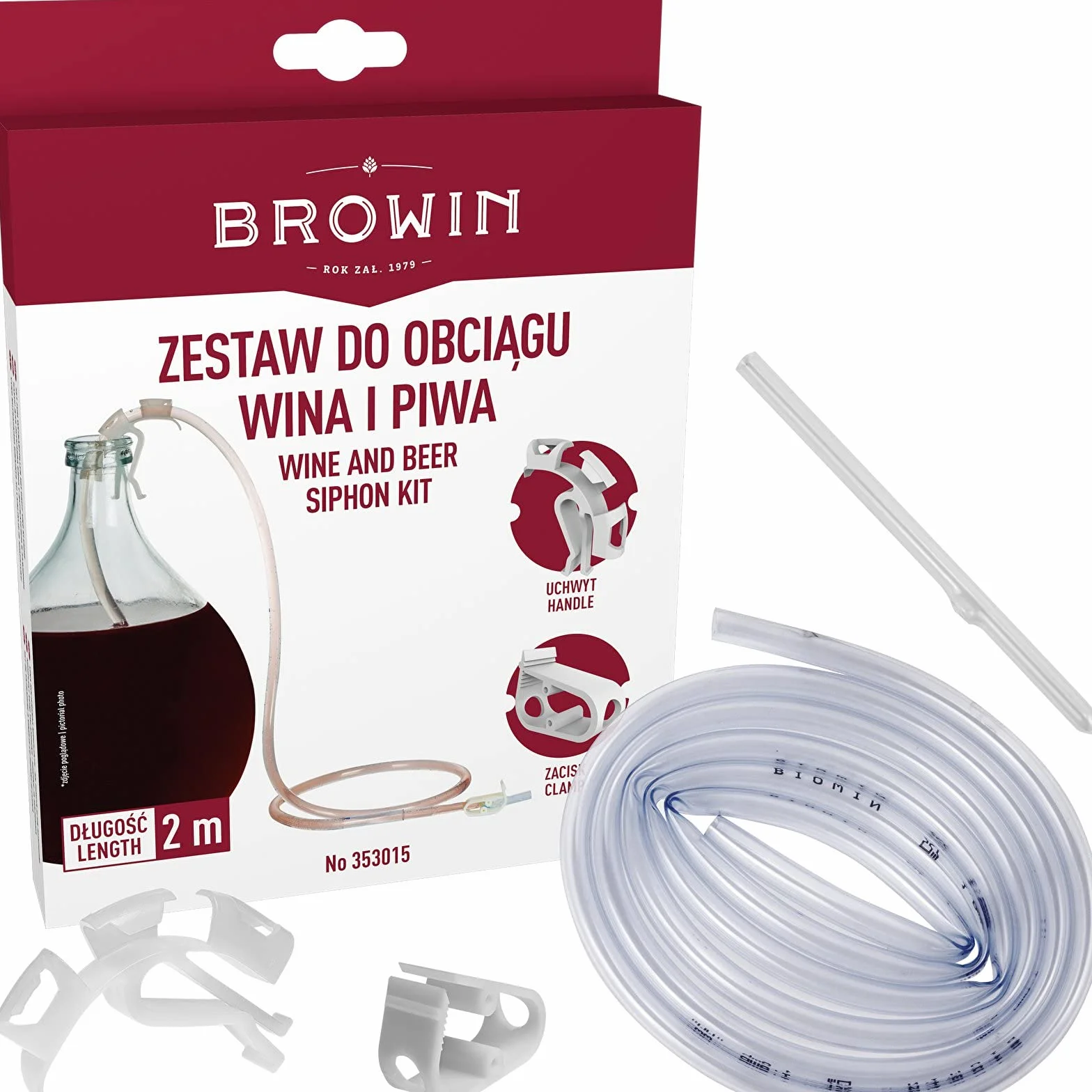 Browin do wina, plastiku, przezroczysty, 2 m x 8 mm