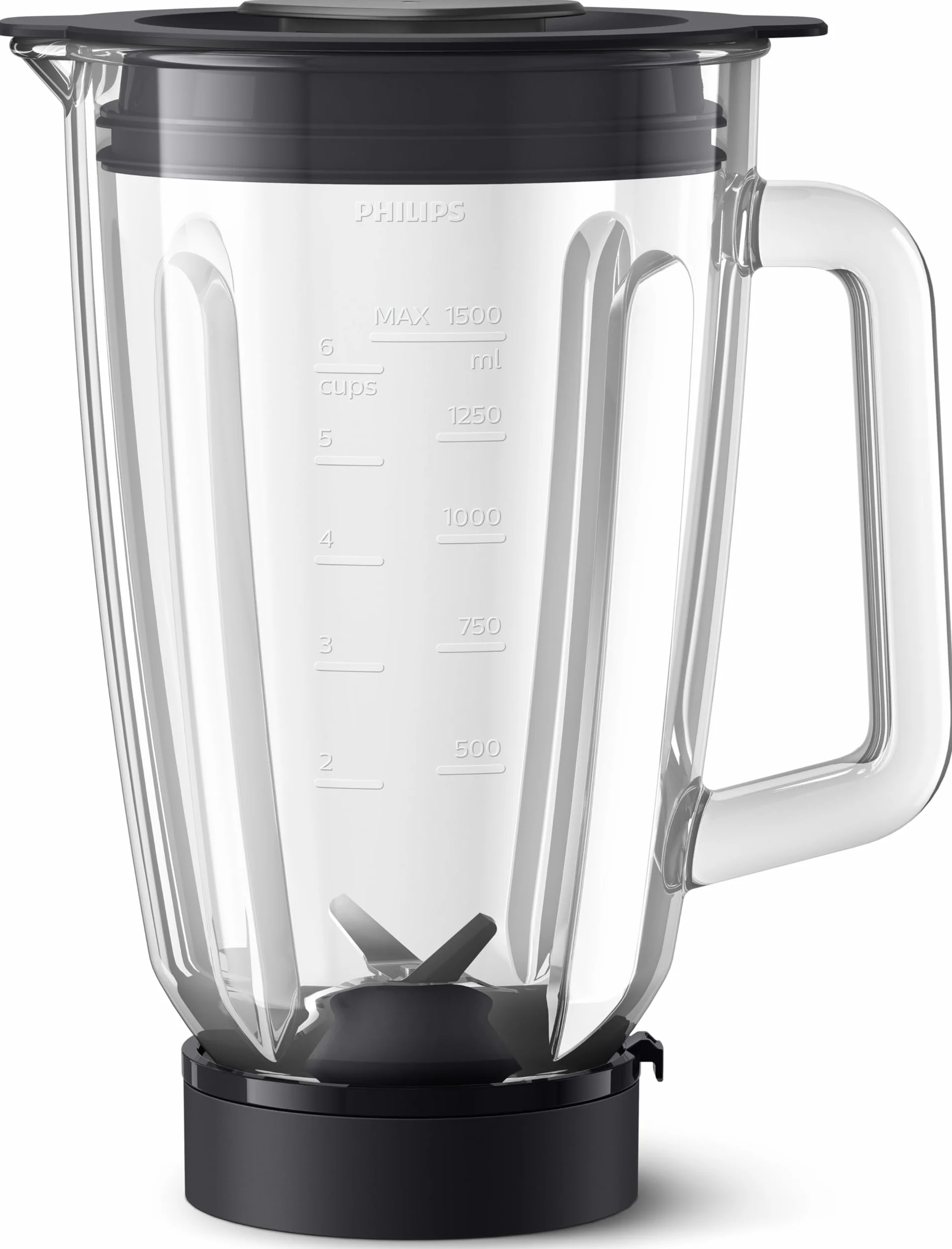 Philips Domestic Appliances Akcesoria do słoika blendera. Szklany słój o pojemności 1,5L, technologia ProBlend, Możliwość mycia w zmywarce. Przezroczysty.(HR0721/00)