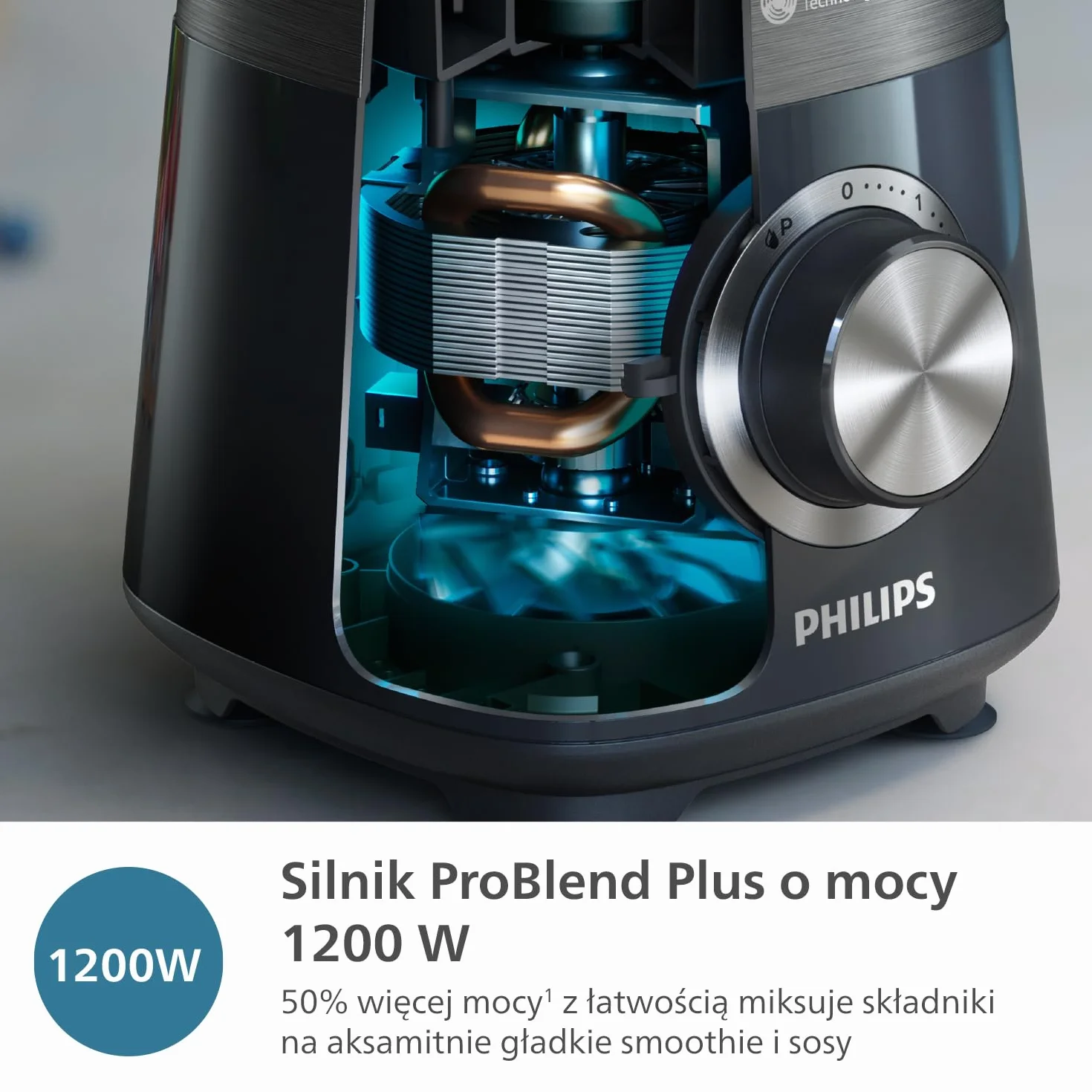Philips Serii 5000 Blender, Silnik ProBlend Plus o Mocy 1200 W, Przygotowywanie Gęstych Koktajli z Mrożonych Owoców, Pojemność 2 Litry, Czyszczenie Bez Użycia Narzędzi, Czarny (HR3041/00)