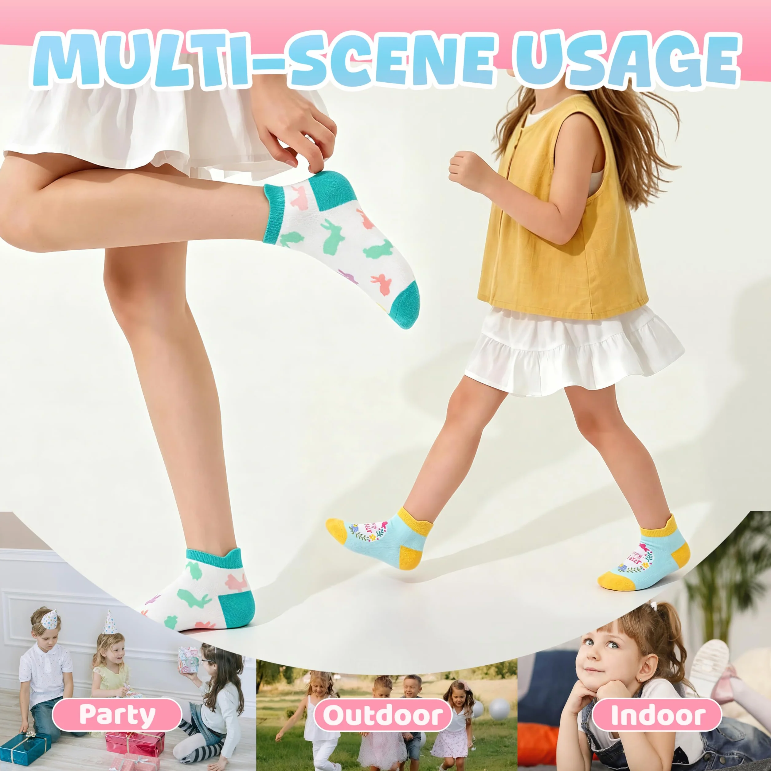 Kids Girls Unicorn Socks Ankle No Show Socks Fashion Novelty Cotton Socks 6 Pairs