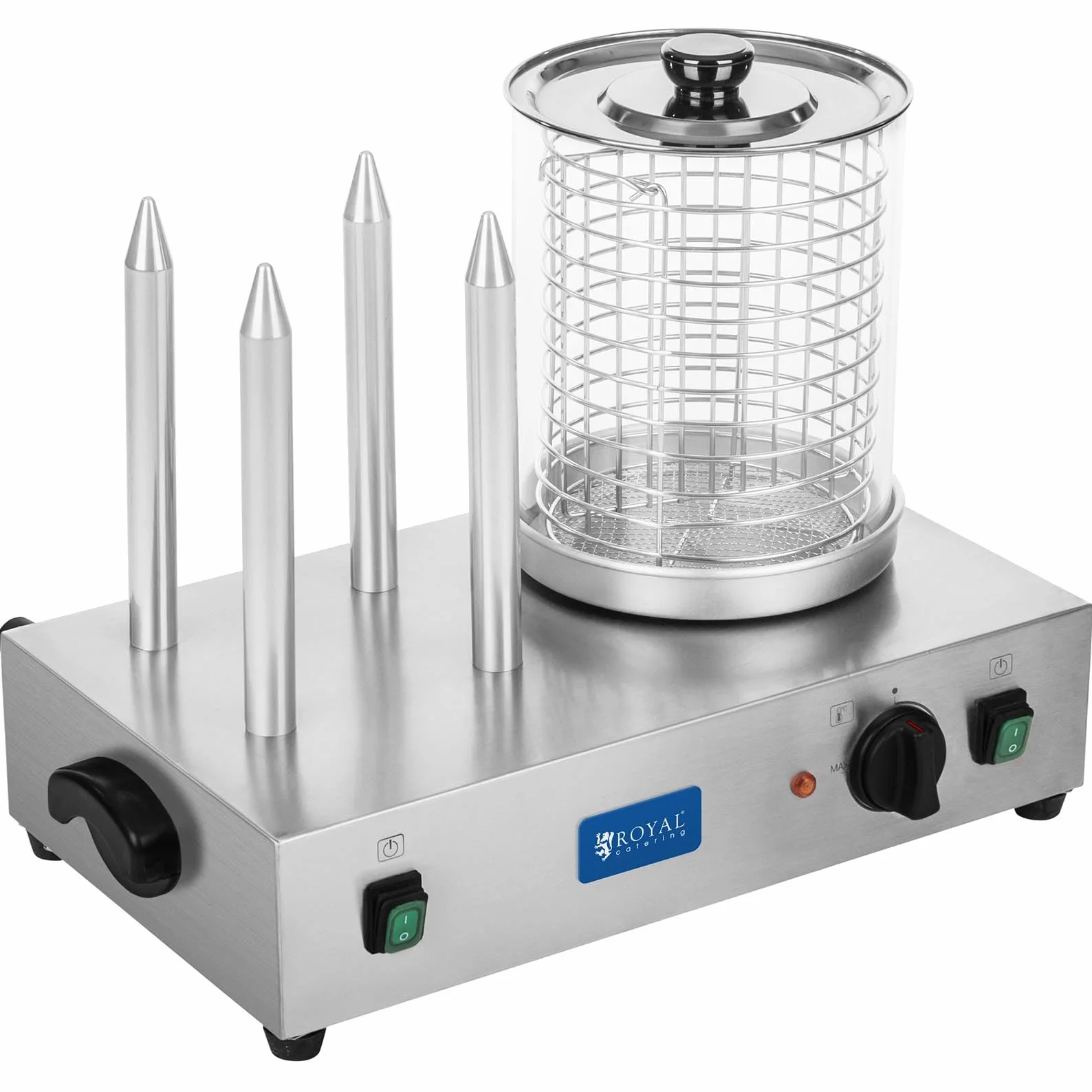 Royal Catering RCHW-2300 maszyna do hot dogów - z kołkami do tostów