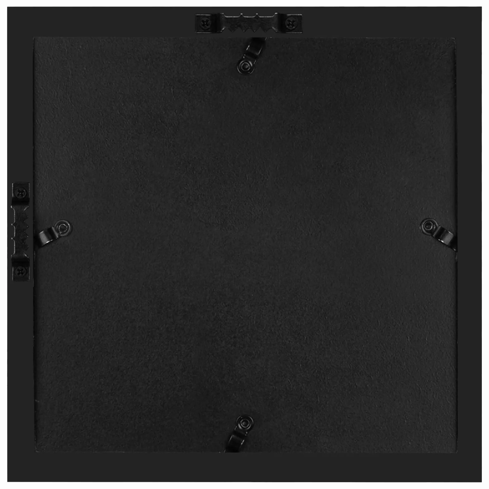 Americanflat Ramka Shadow Box 8 x 8 w kolorze czarnym z miękkim lnianym tyłem - drewno kompozytowe z odpornym na pęknięcia szkłem na ścianę i blat - 2 sztuki
