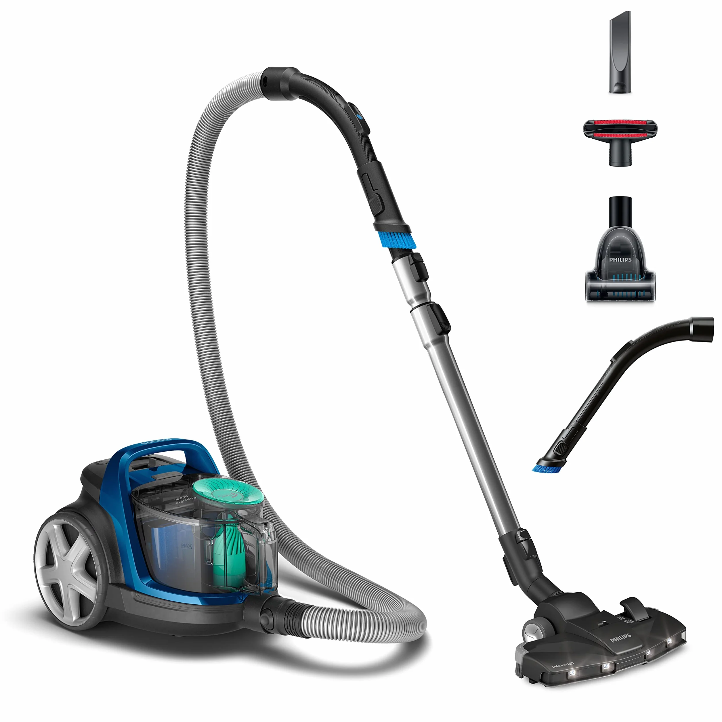 Philips Seria 5000 Odkurzacz Bezworkowy - Silnik o Mocy 900 W; Technologia PowerCyclone 7; Filtr Antyalergiczny H13; Nasadka TriActive LED, Kompaktowy I Lekki (FC9557/09)
