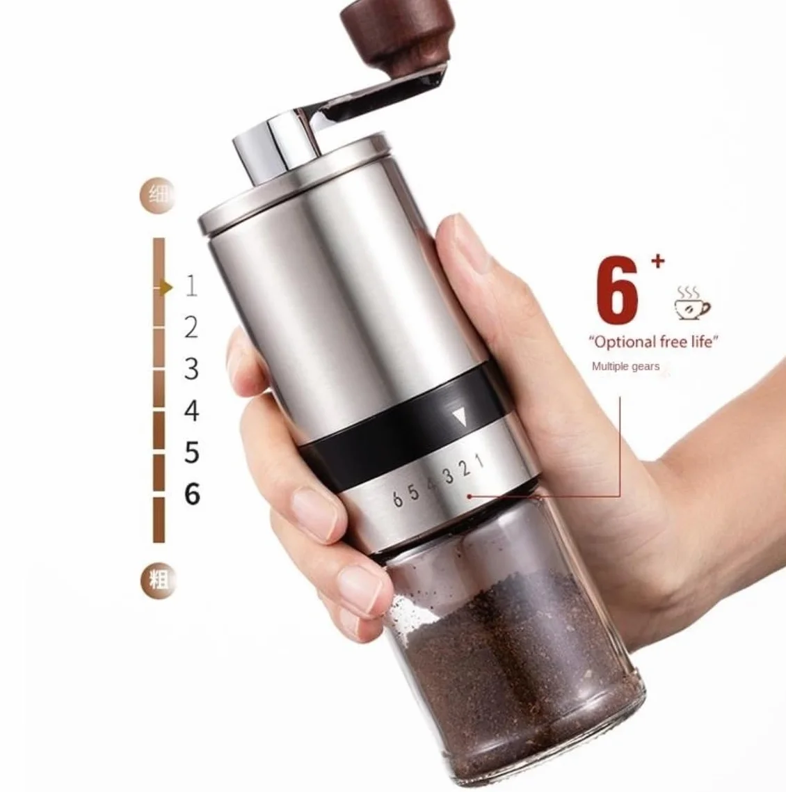French Press Młynek Do Ziaren Kawy Ręczny Ekspres Regulowany Przenośny Urządzenie Dzbanek Kawy