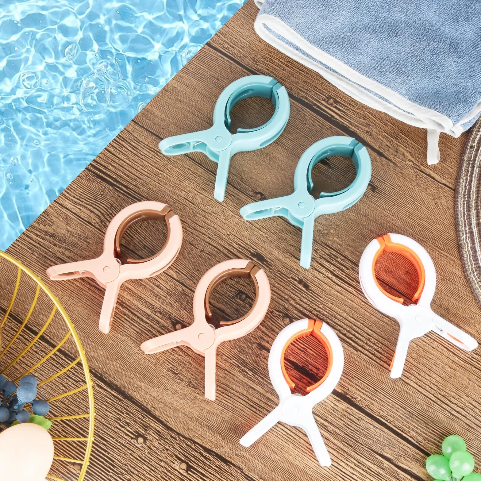 8 dużych spinaczy do bielizny i ręczników plażowych, stabilne, wiatroszczelne, duży rozmiar, do codziennego prania i kąpielowych, pościeli i grubej odzieży