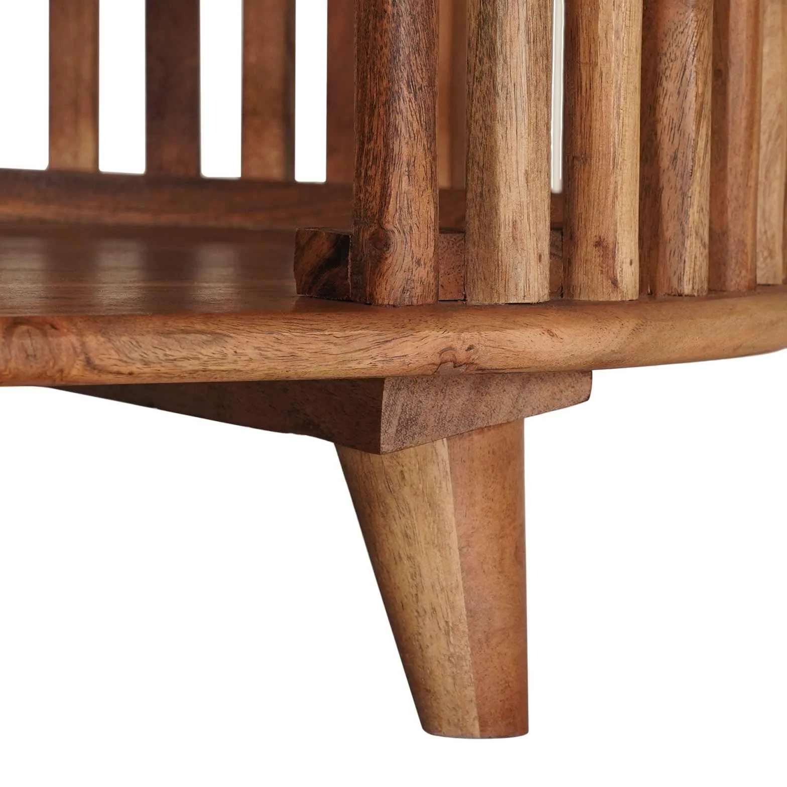 Hothingwell Ręcznie robiony stolik kawowy z litego drewna akacjowego 85 x 50 x 40 cm | Konstrukcja listew poziomych, inżynieria drewna, prosty montaż, pojedynczy element