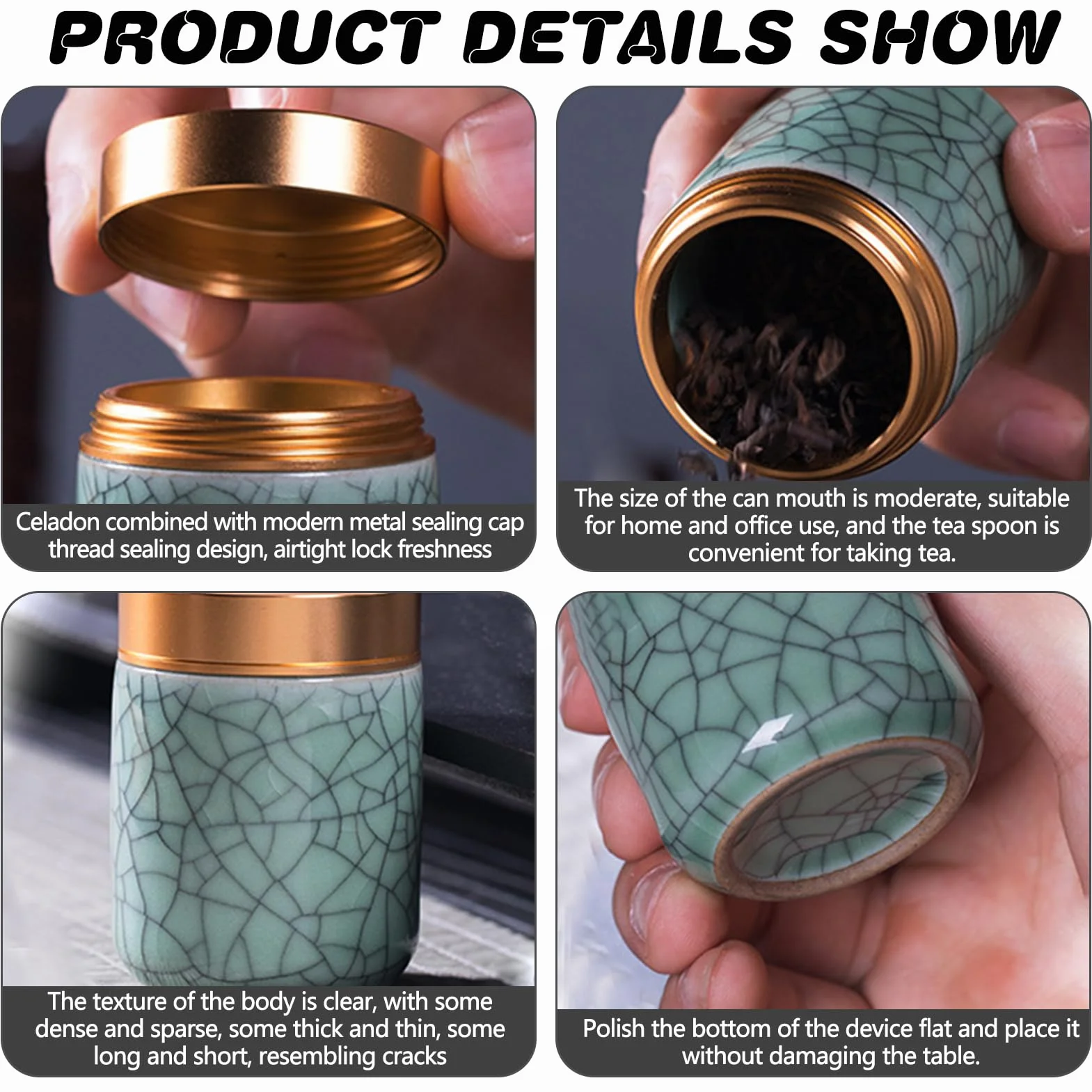 2 małe ceramiczne pojemniki do matchy, zestaw matcha, ceramiczna puszka na herbatę, przenośne pojemniki do przechowywania, 70 ml + 100 ml matcha, puszki na herbatę sypką (zielone, B)