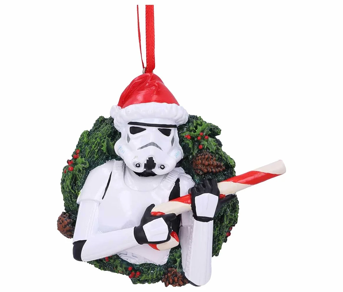 Nemesis Now Szturmowiec wieniec wiszący ornament 9 cm, żywica, biały, oficjalnie licencjonowany produkt szturmowca, dekoracja bożonarodzeniowa, odlewana w najlepszej żywicy, fachowo ręcznie malowana