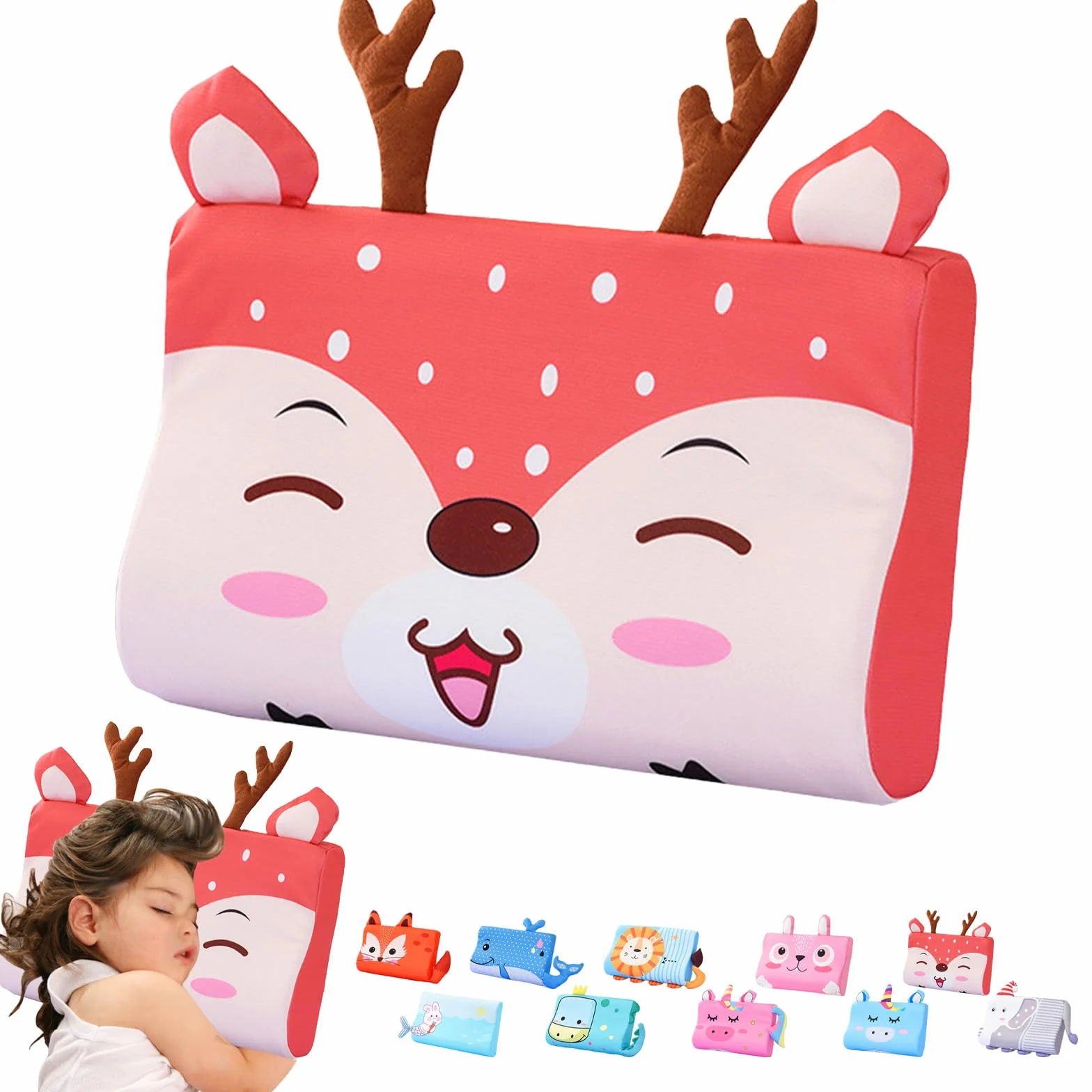 LUKIUP Poduszka do spania z pamięcią kształtu 45 x 27 cm dla dzieci od 3 lat