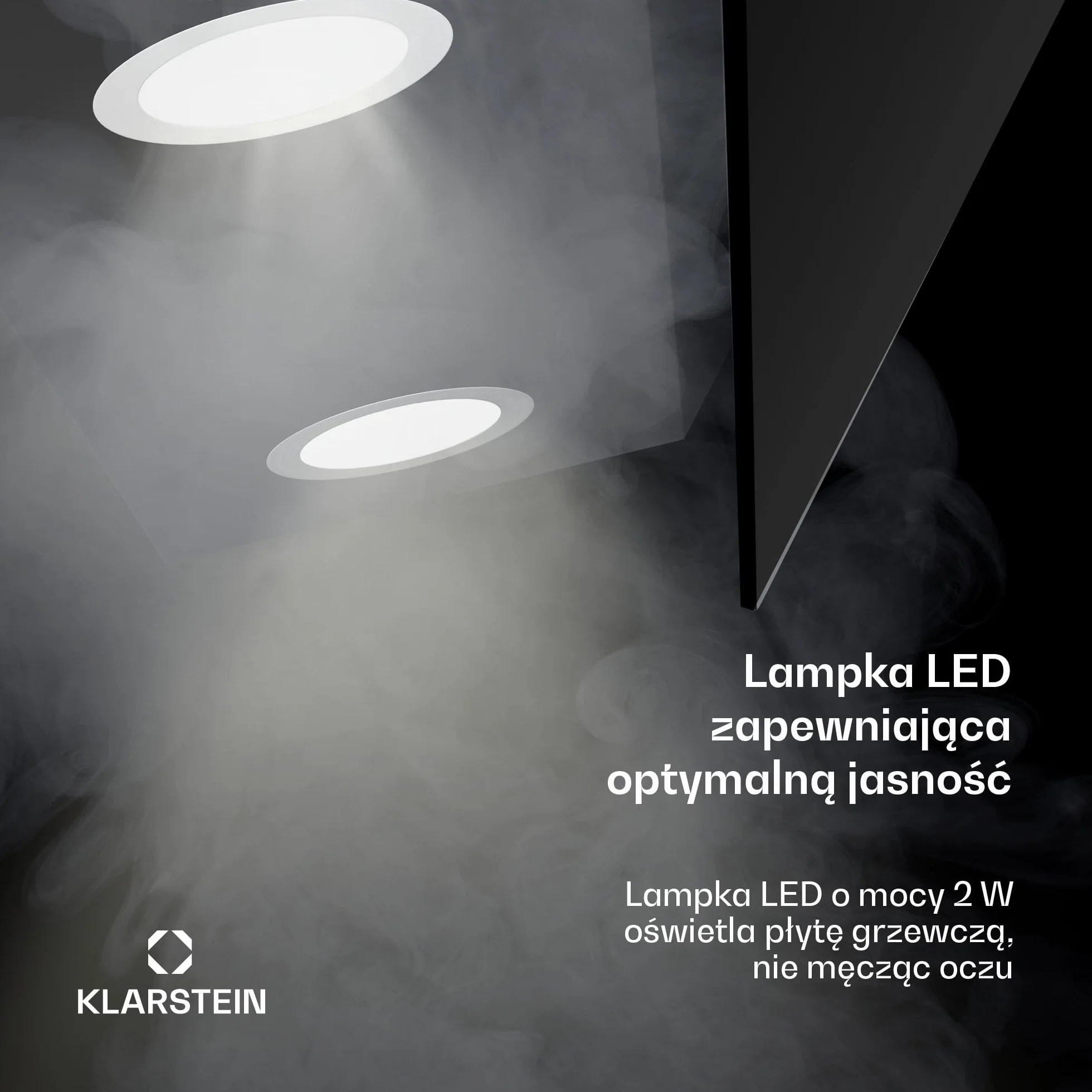 Klarstein Alina Okap kuchenny przyścienny – 60 cm, przepływ 600 m³/h, sterowanie dotykowe, klasa energetyczna A, oświetlenie LED w 9 kolorach, cichy 52 dB, czarno-złoty