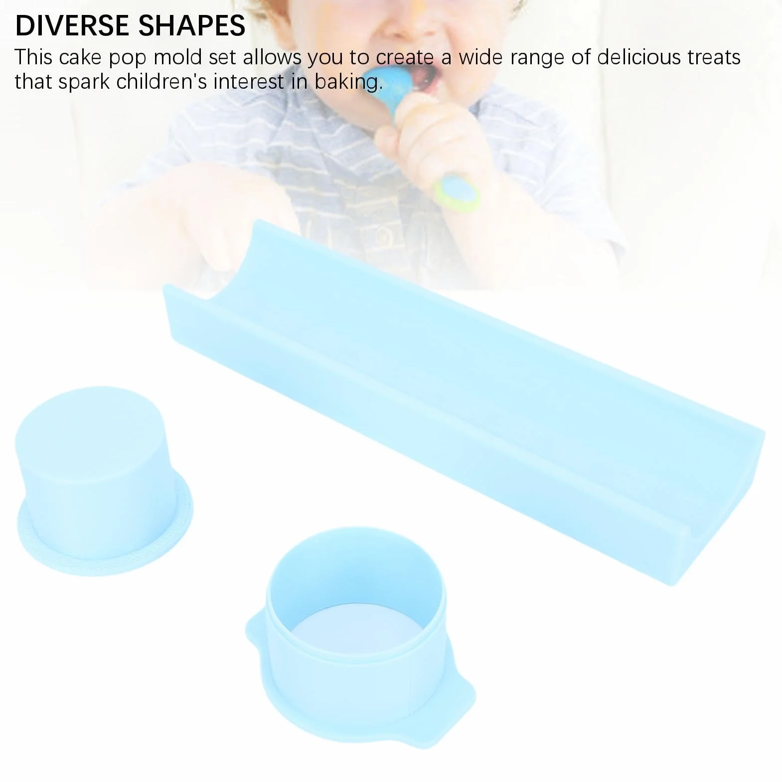 Fafeicy 1,75 -calowy Okrągły Zestaw Formy do Ciasta, Formy do Pieczenia do Ciasta Pops Cake Pop Cutter i Popychacz z 9 -calową tacą, do Domu na Przyjęcia Urodzinowe Desery ślubne (styl 1)