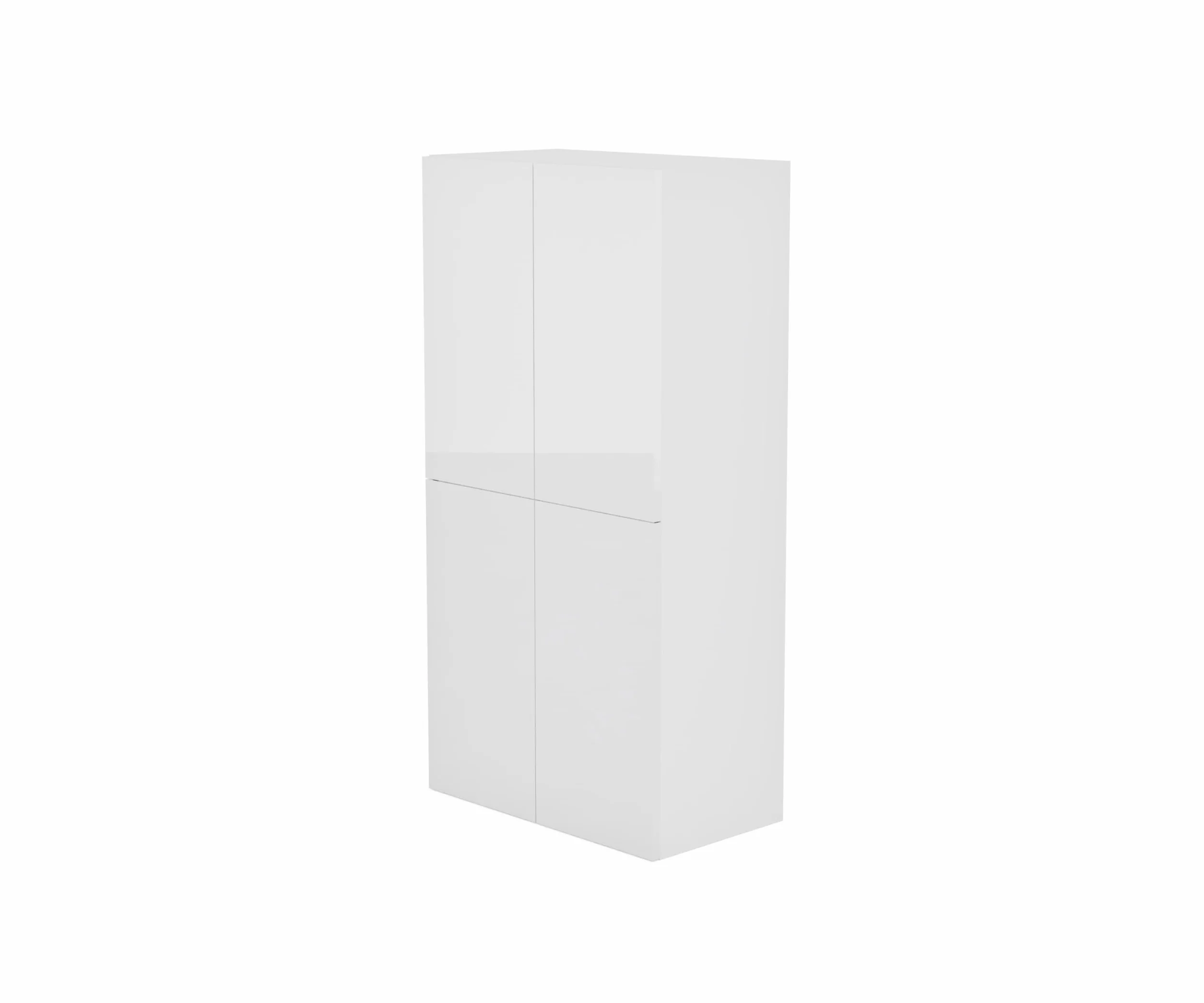 Szafka Łazienkowa nad Pralkę Wisząca 60x120x34 cm Biała Wysoki Połysk