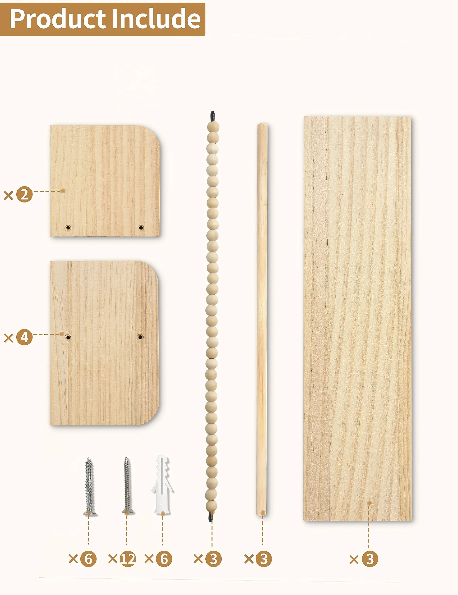 Montessori regał ścienny do pokoju dziecięcego, zestaw 3 sztuk, drewniany, 40 cm, regał na książki dla dzieci, ściana dla dzieci, do łazienki, salonu