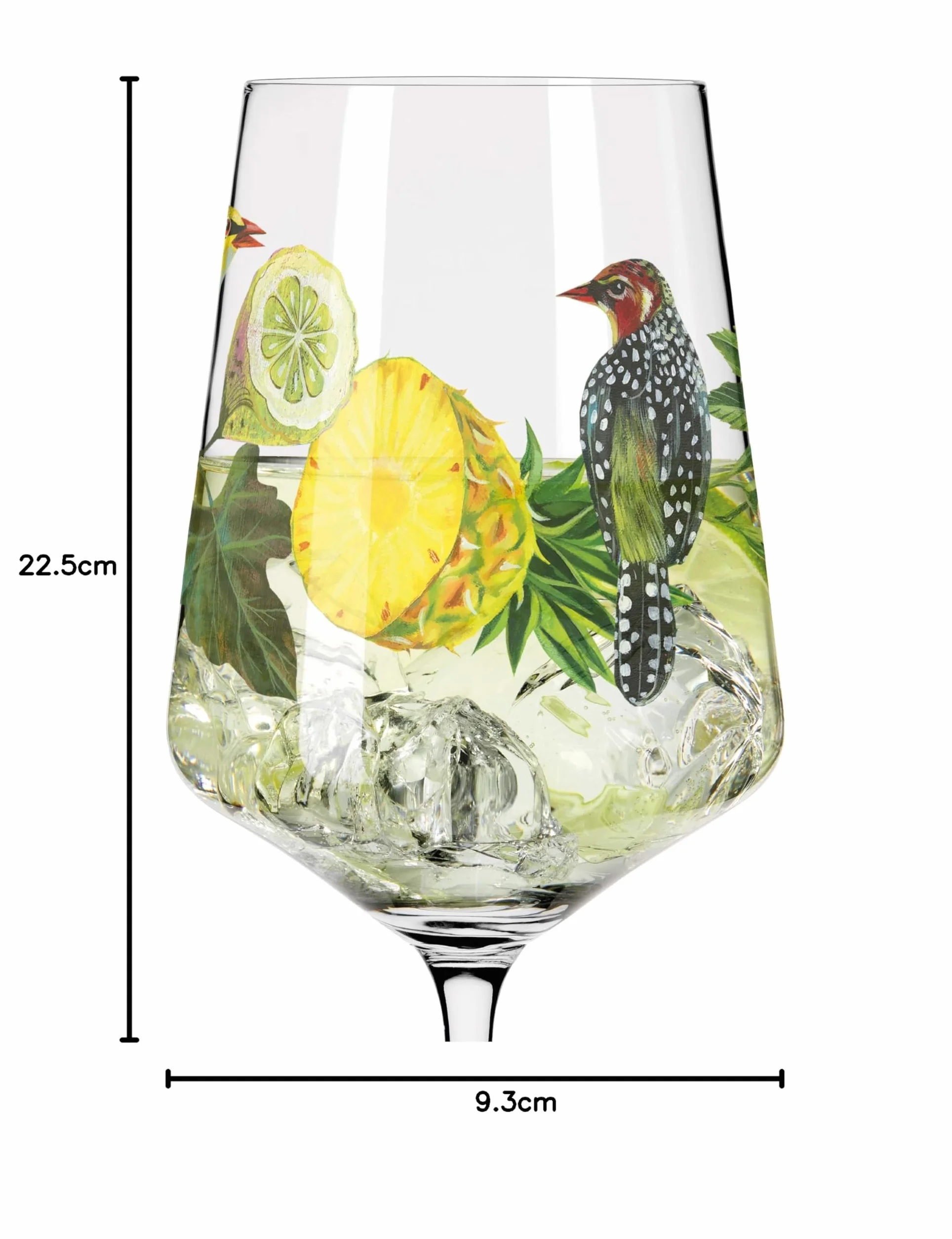 RITZENHOFF 2931005 Kieliszek do aperitifu 500 ml - Seria Sommerrosa - Motyw nr 5 z kwiatami, ptakiem - Made in Germany