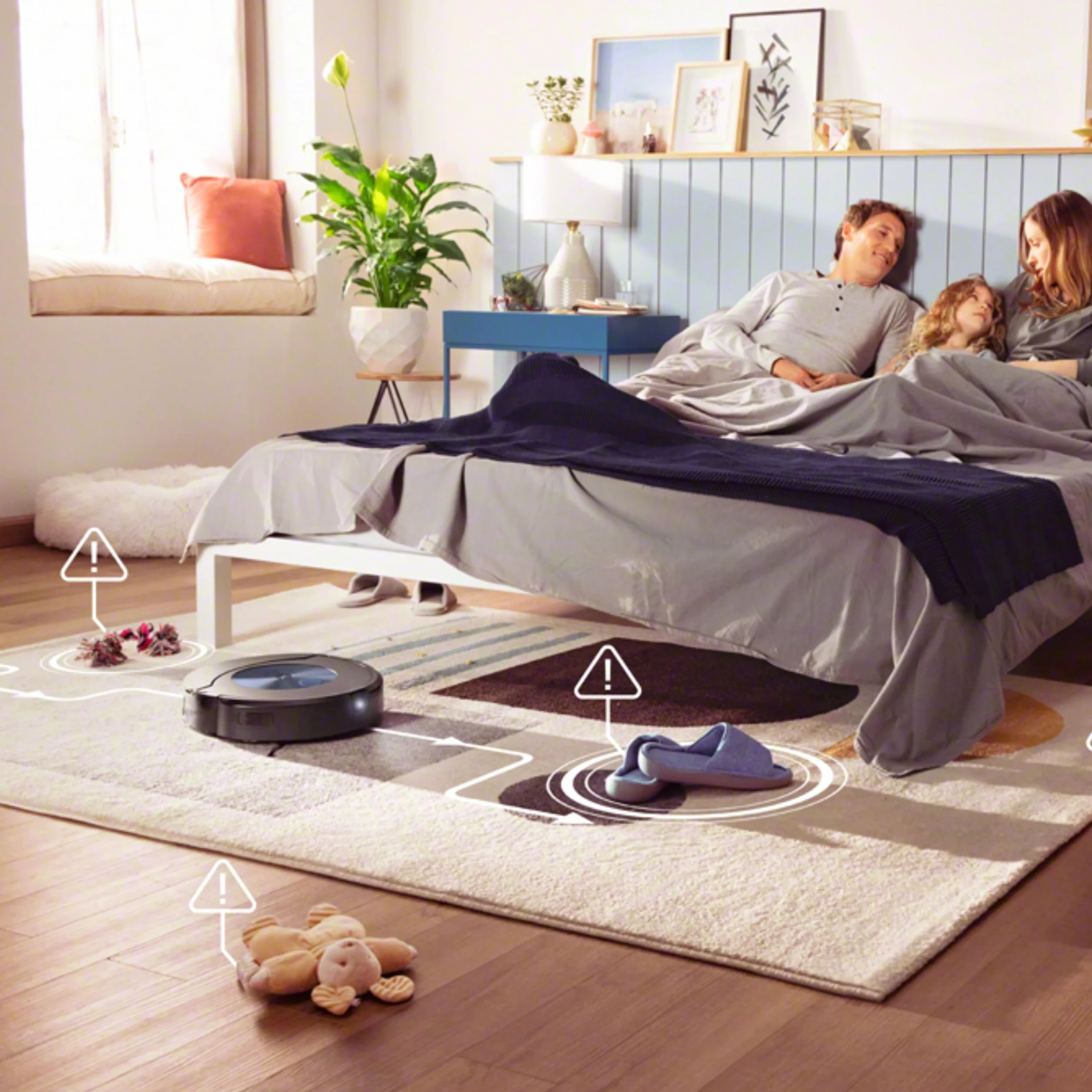 Irobot Roomba Combo J7+ Robot odkurzający z łącznością Wi-Fi z funkcją automatycznego usuwania brudu i zasysaniem podnoszącym oraz 2 gumowymi szczotkami głównymi do wszystkich powierzchni