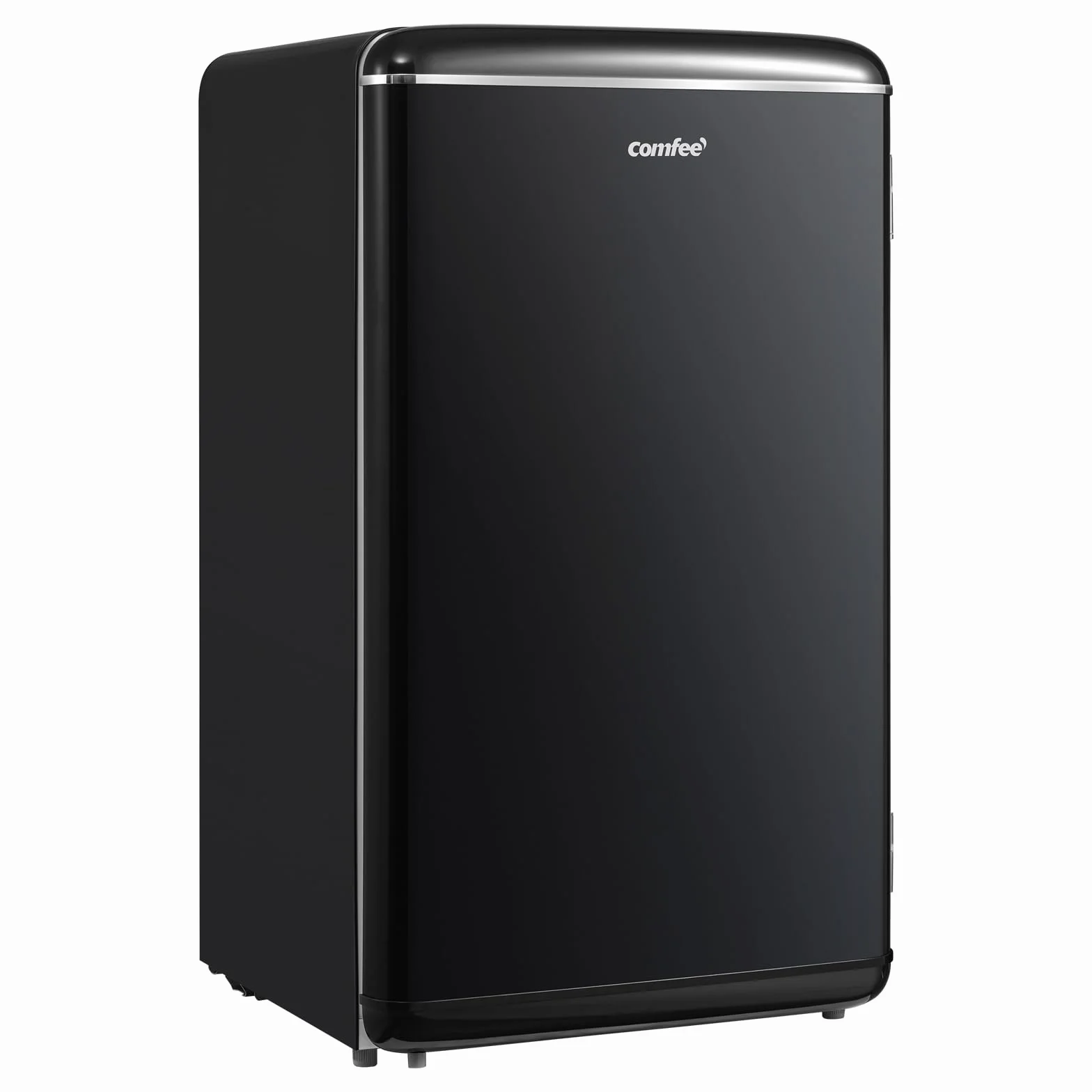 Comfee ' RCD93BL2EURT(E) lodówka pod blatem, 93 l, lodówka w stylu retro, wolnostojąca z komorą na lodówkę, regulowane termostaty, światło LED, czarna