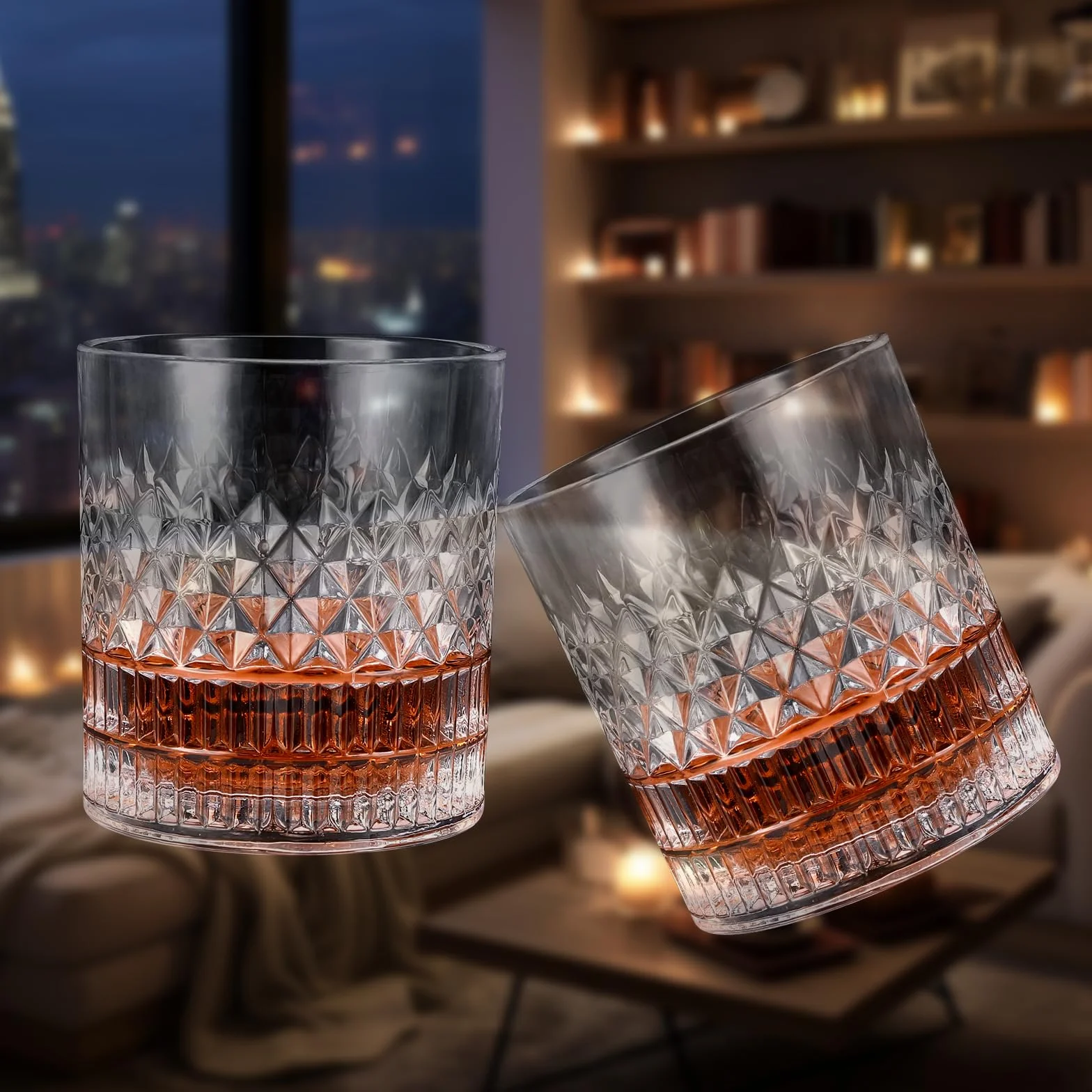 Zestaw Royouzi 2 szklanek do whisky, 2 x 330 ml, zestaw prezentowy, spersonalizowany kieliszek do wina dla mężczyzn, prezent dla miłośników whisky na urodziny