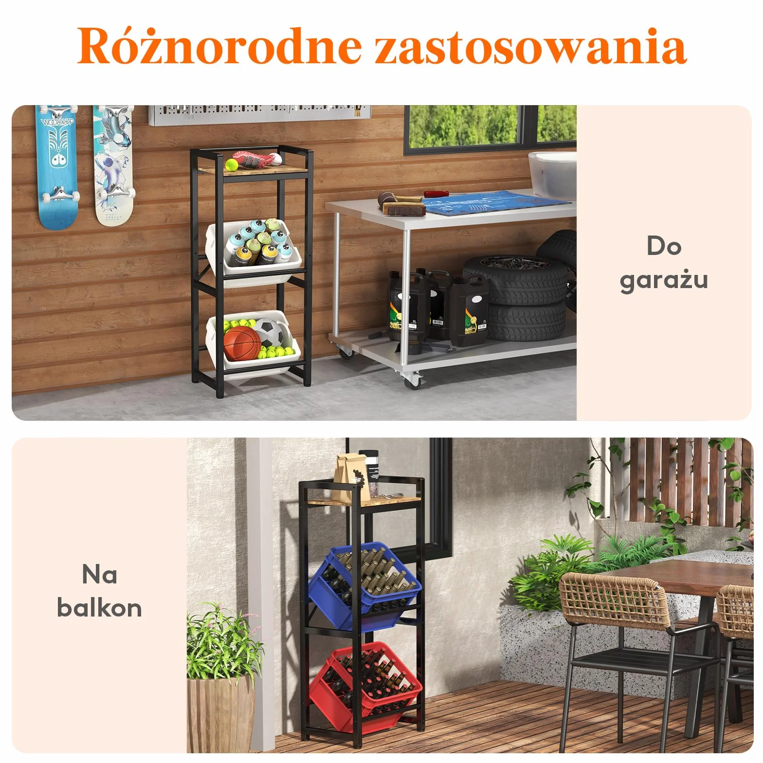 Lifewit Regał na skrzynki z napojami, 32D x 49 x 117,3 cm, wolnostojący, rustykalny brązowy