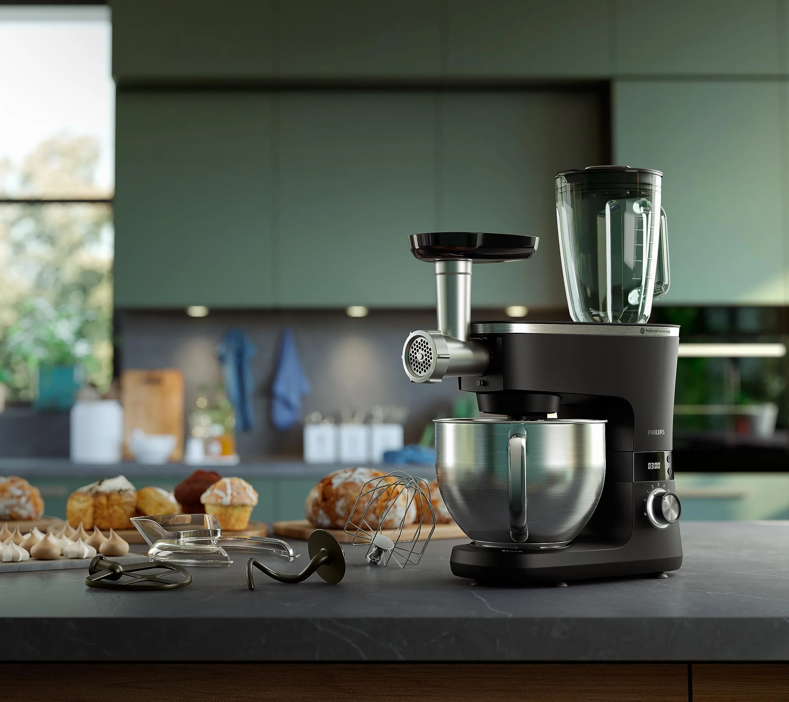 Philips Domestic Appliances Akcesoria do słoika blendera. Szklany słój o pojemności 1,5L, technologia ProBlend, Możliwość mycia w zmywarce. Przezroczysty.(HR0721/00)
