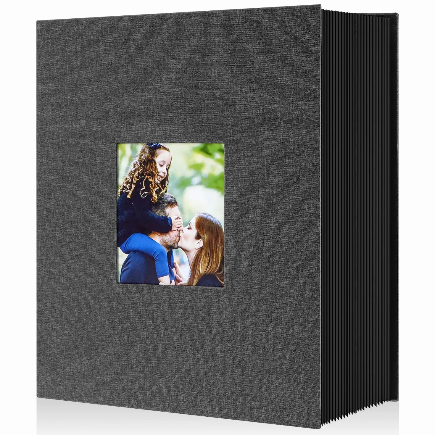 Lanpn Album fotograficzny 1000 zdjęć 10x15 XXL lniany czarny