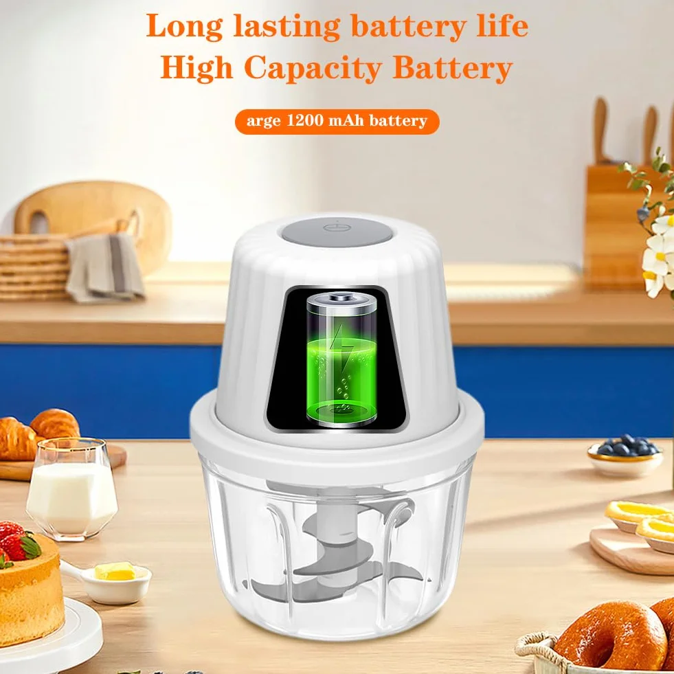 Elektryczny Rozdrabniacz 400ml, Cebula, Warzywa, Mięso, Czosnek, Siekacz do Cebuli, Mały Elektryczny Siekacz do Cebuli USB