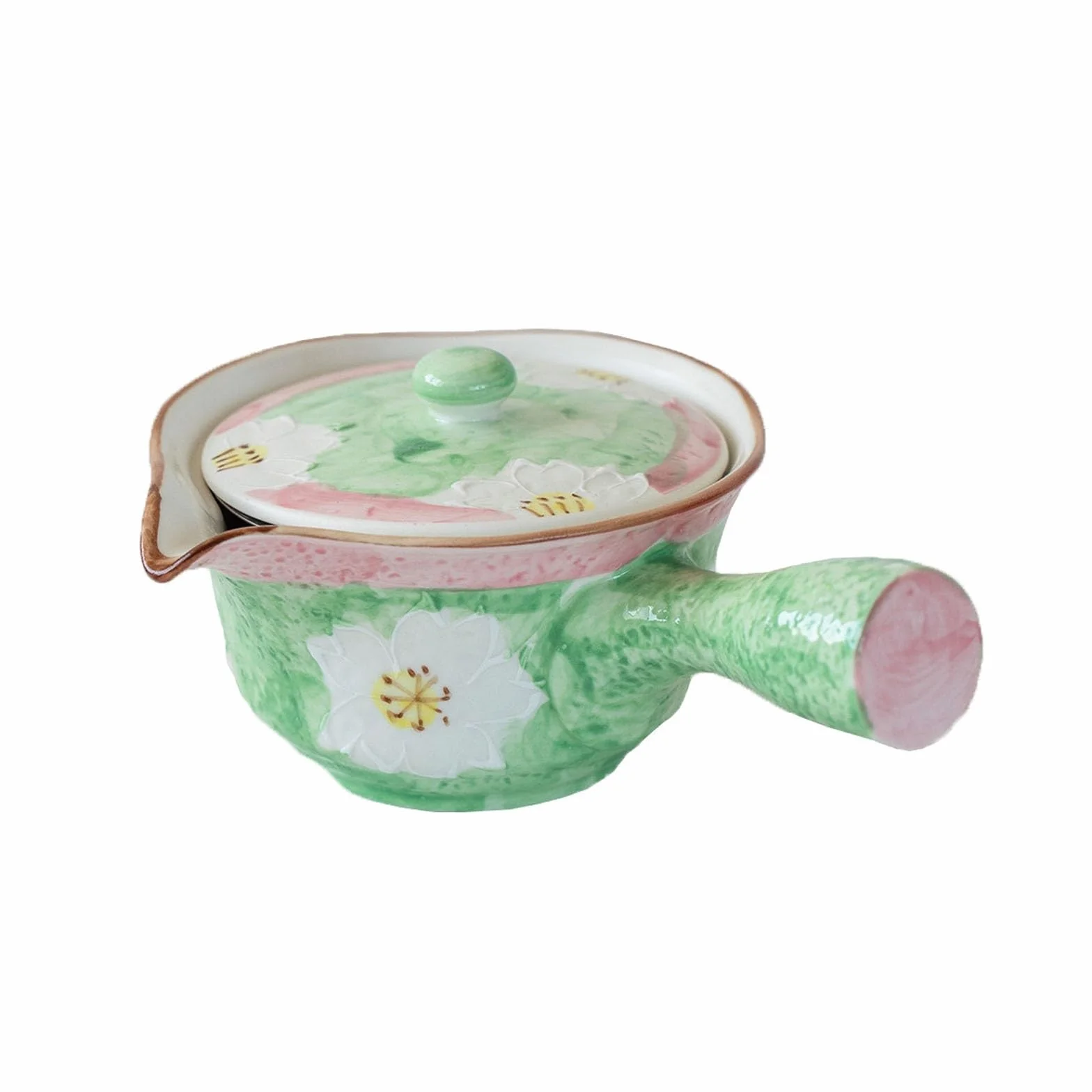 Ceramiczny czajniczek, vintage japoński jednoręczny zaparzacz do herbaty Kung Fu, przenośne naczynia do picia herbaty liściastej, konstrukcja z bocznym uchwytem, idealny dla miłośników herbaty
