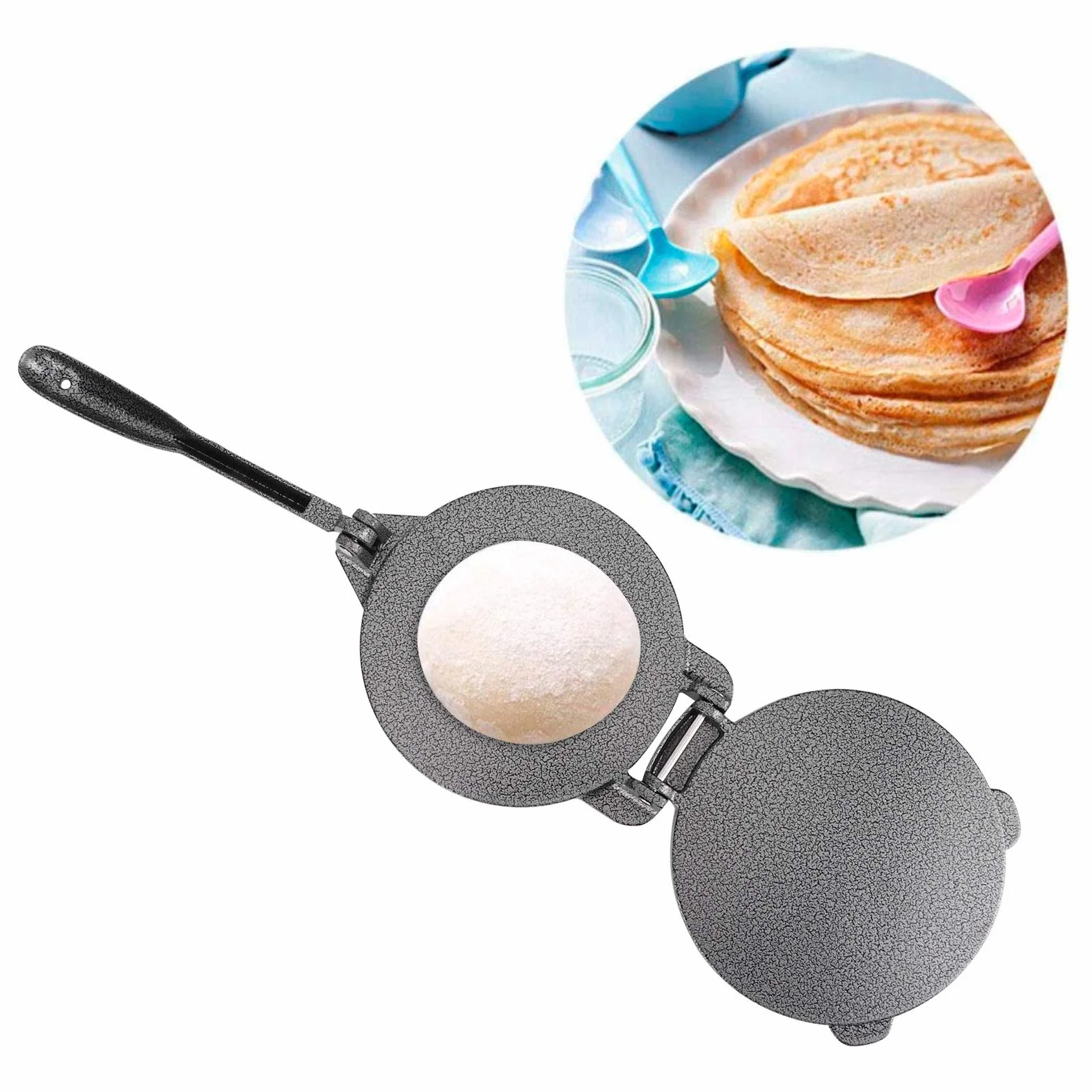 Prasa do tortilli, prasa do tortilli 6,5 cala, Heavy Duty, prasa do taco, roti Maker, żeliwna prasa do tortilli, pre-sezoned prasa do mąki kukurydzianej, narzędzia do wyciskania ciasta, akcesoria