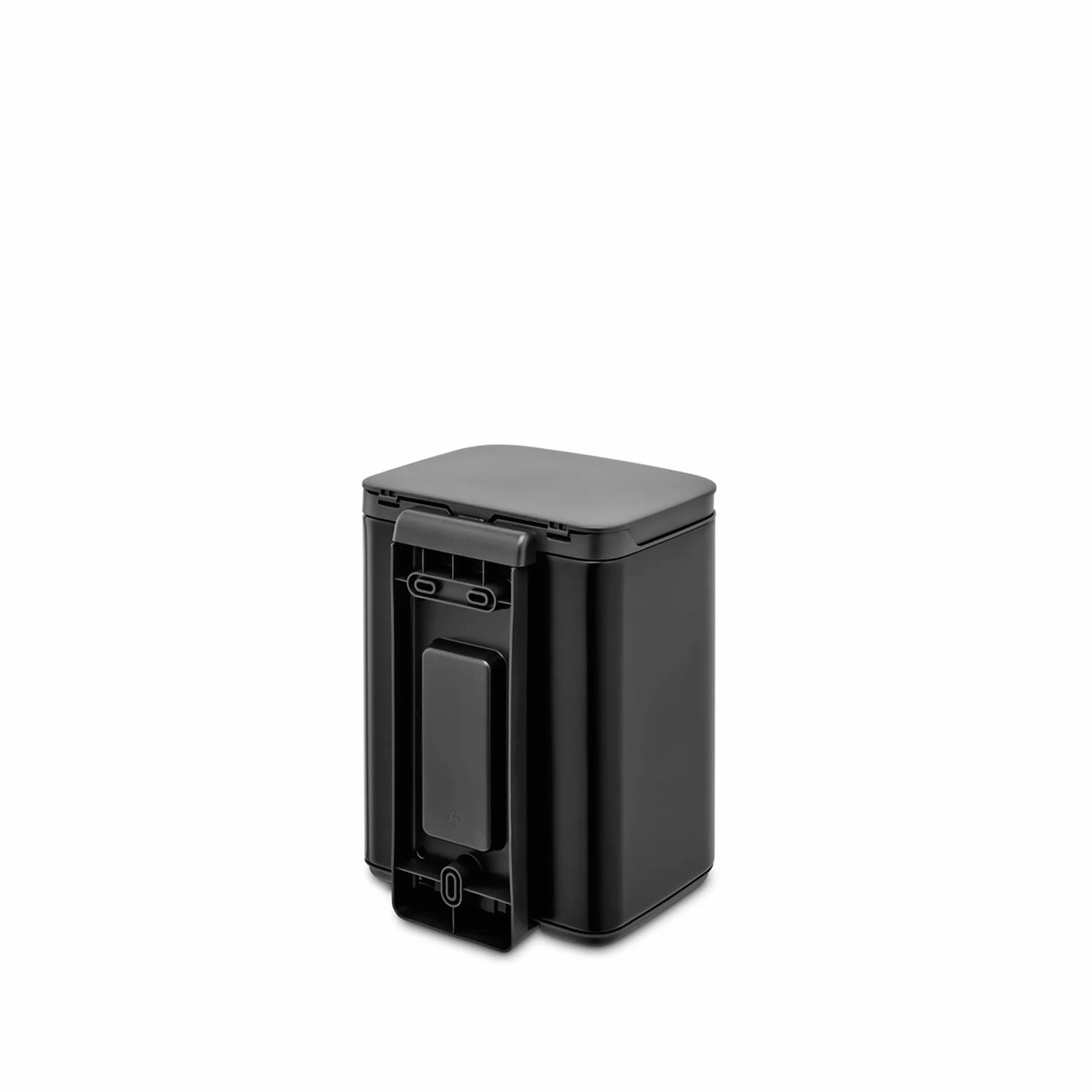 Brabantia - Kosz na śmieci Bo 4L - Mały i stylowy - Łatwe otwieranie i delikatne zamykanie - Kosz na Odpadki Higieniczny - Do montażu na ścianie - Do łazienki, toalety, sypialni - Matt Black