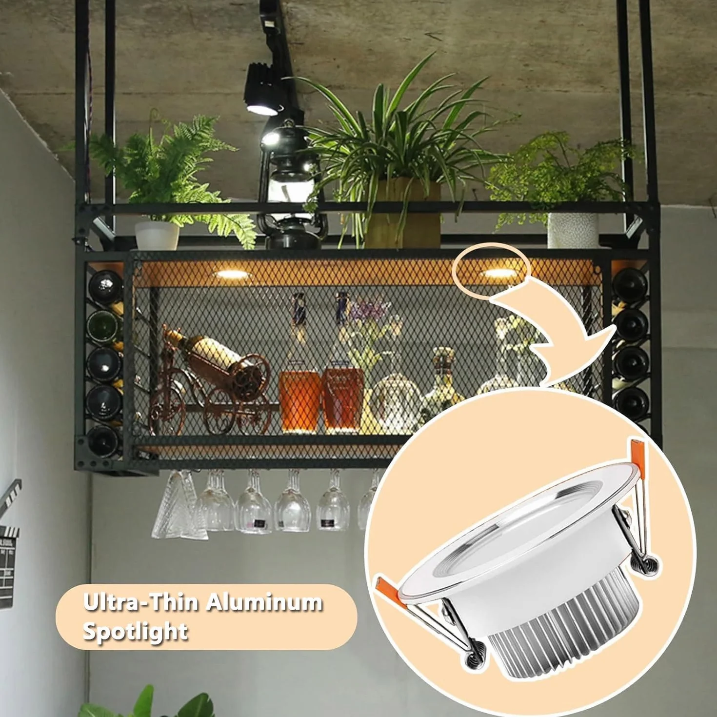 Nowoczesny Metalowy Stojak Na Wino Montowany Na ścianie, Industrialny Sufitowy Wieszak Na Wino Z Uchwytem Na Szklanki I Półką, Dekoracja Baru W Stylu Retro Z żelaza, Stojaki Na Butelki Wina,1.2m/47in