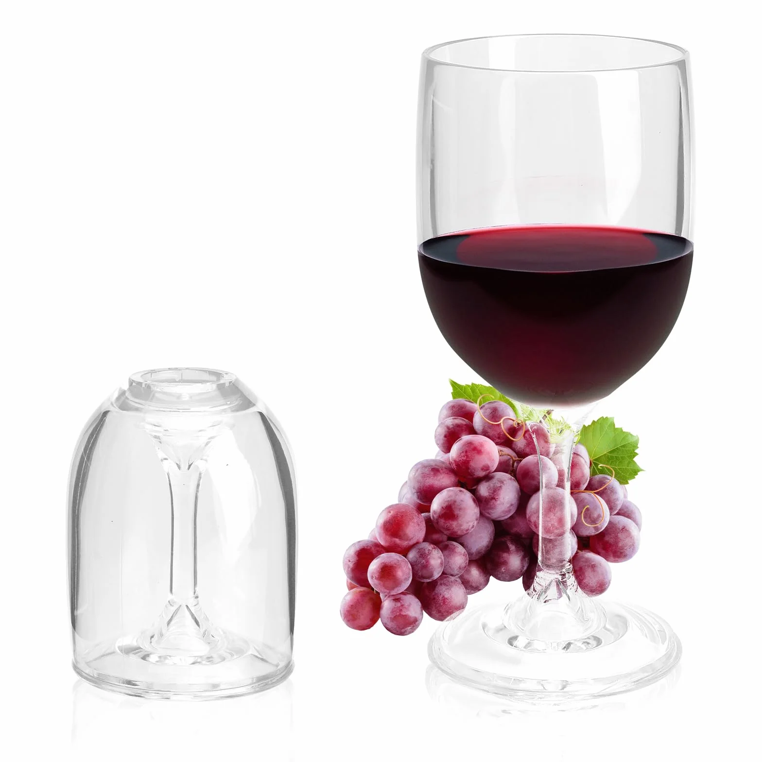 HENGBIRD Kieliszek do wina z tworzywa sztucznego, kempingowy, kreatywny, składany kieliszek do wina, z tworzywa sztucznego, 200 ml, może pomieścić wino, w podróży, na kemping, piknik