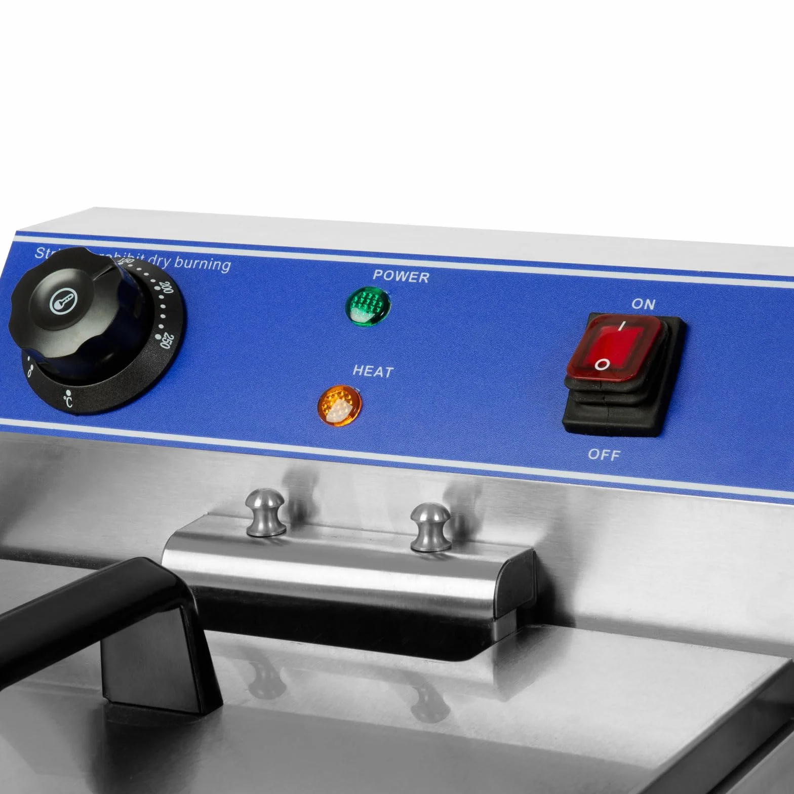 VERTES Frytkownica 10L, 3000 W, temperatura regulowana do 250°C, zasilanie elektryczne 230V, pojemność oleju 8,5 litrów, zasada zimnej strefy, kosz do smażenia, funkcja resetowania, stal nierdzewna