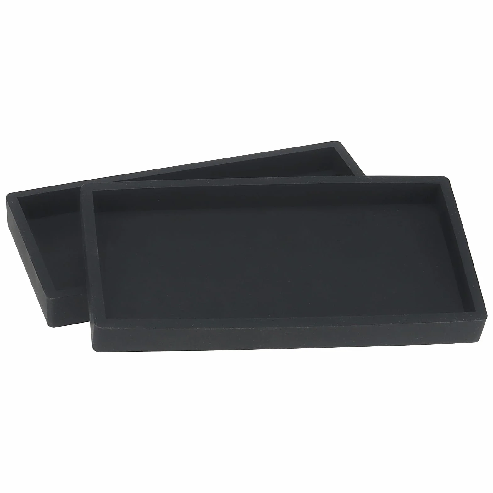 3 x taca ?azienkowa, czarna, silikon, 20 x 10 cm, silikonowa toaletka, taca dekoracyjna, prostok?tna, blat roboczy, taca na ?wiece, myd?o, kosmetyki, bi?uteri?, ro?lin?, 3 szt