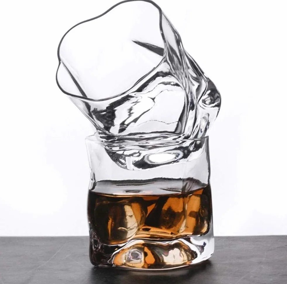 Karafka do whisky Zestaw 2 karafek do wina Twisted Szklanki do whisky Szklanki do whisky Zestaw kieliszków UltraClarity Bezołowiowe, staromodne