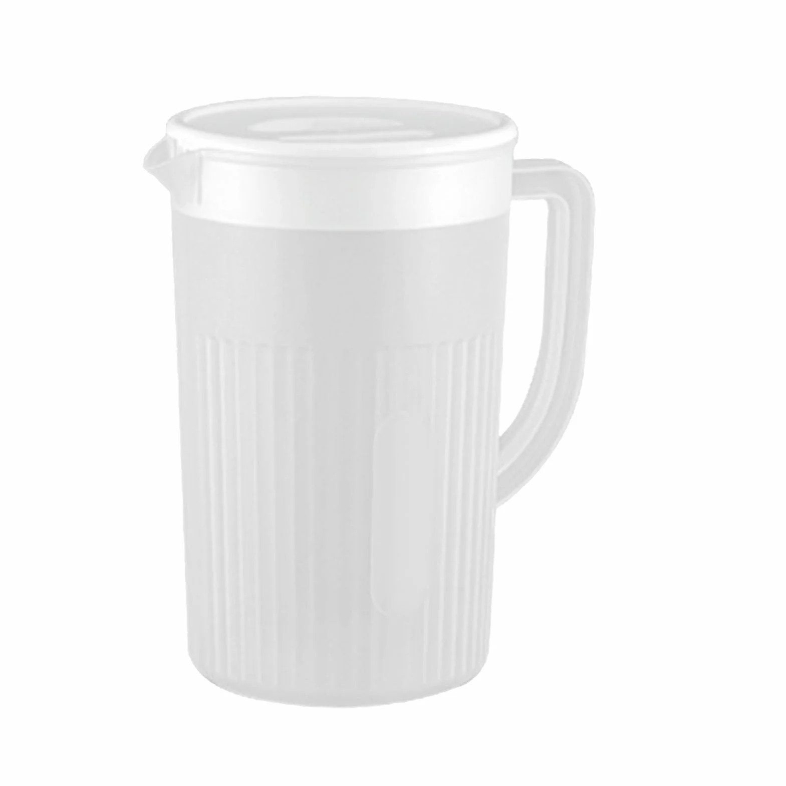 Plastikowy Dzbanek o Dużej Pojemności z pokrywką, 2,7-litrowy Dzbanek na Zimne Mleko i Mrożona Herbata Prosty Modny Dzbanek na wodę do Codziennego Picia w Domu (Biały)