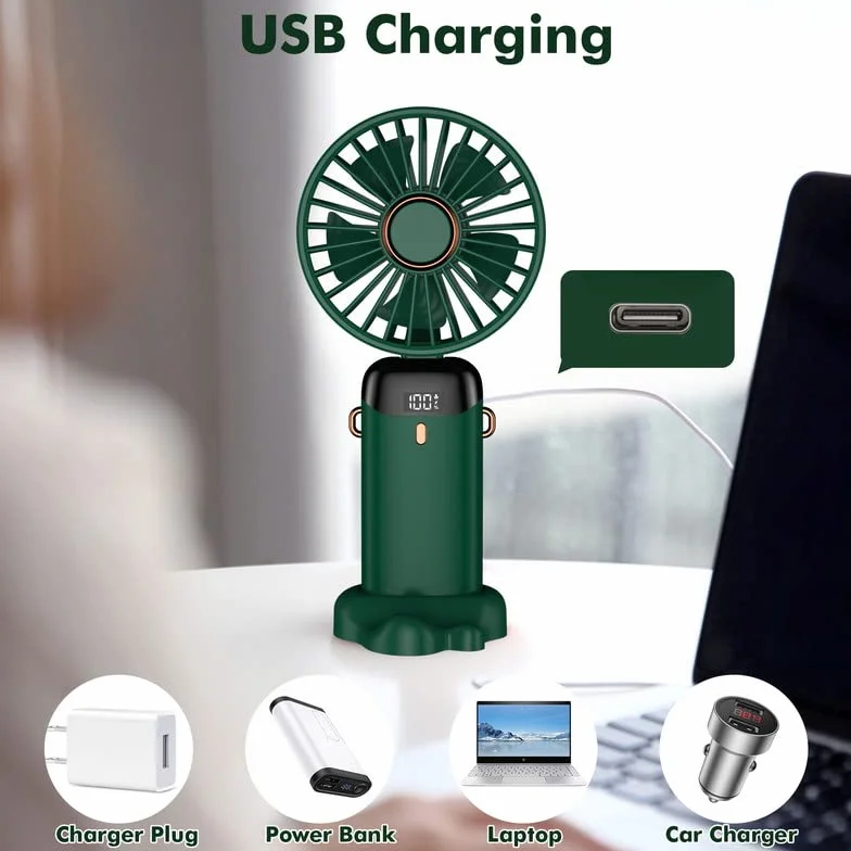 Wentylator ręczny przenośny mini 4200 mAh 5 prędkości składany USB