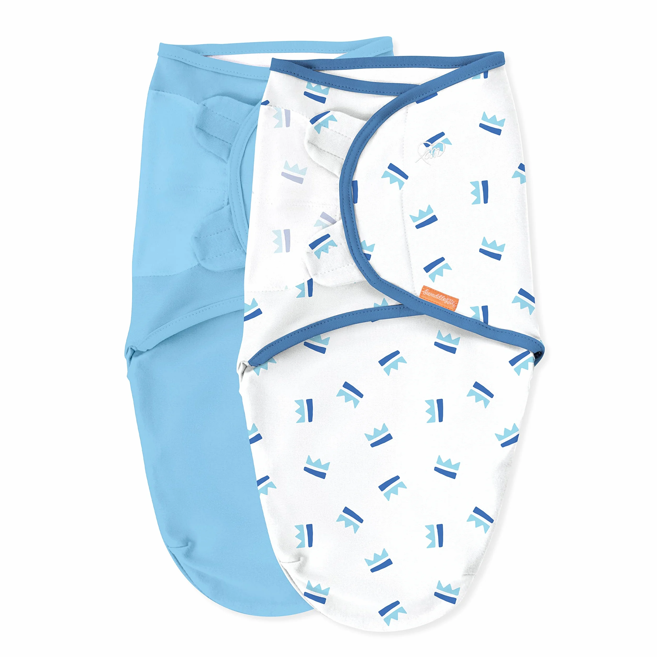 SwaddleMe Okładka, z łatwą zmianą, rozmiar mały/średni, 0-3 miesiące, 3-6 kg, długość do 66 cm, 2 szt. w opakowaniu z zamkiem błyskawicznym Easy Change (Crown)
