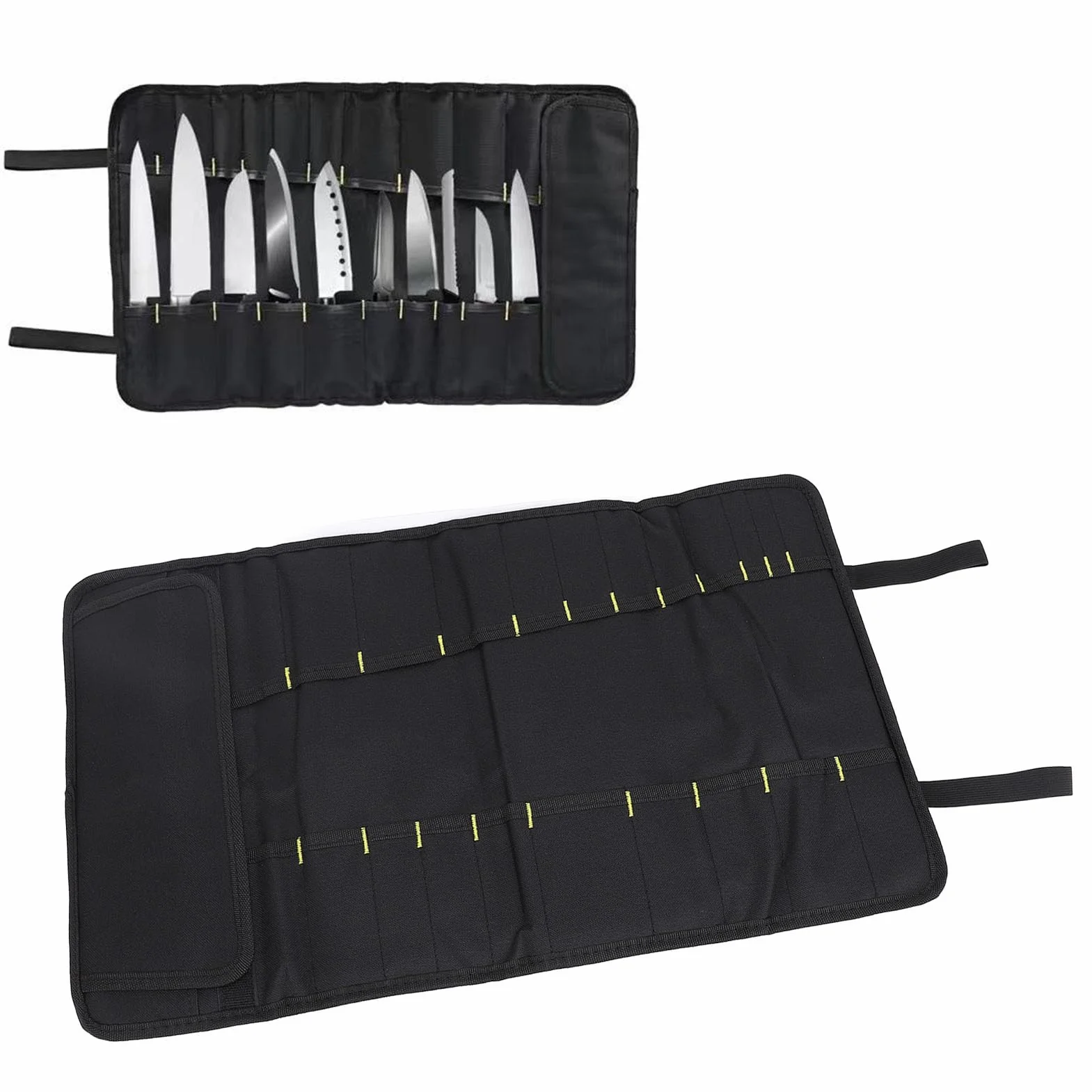 Torba na nóż szefa kuchni, Wielofunkcyjny przenośny etui na noże płótna z 20 gniazdami, torba do przechowywania noży Chef do kuchni Podróżna na Kemping, Uchwyt na noże na sztućce