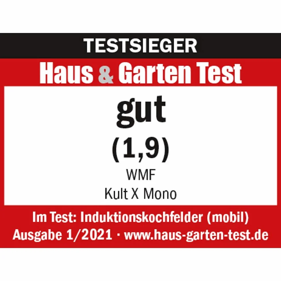 WMF Kult X mobilna płyta indukcyjna do 28 cm, płyta indukcyjna 1 płyta kuchenna, 8 stopni, rozpoznawanie garnków, wyświetlacz dotykowy, ceramika szklana, funkcja timera, 2100 W