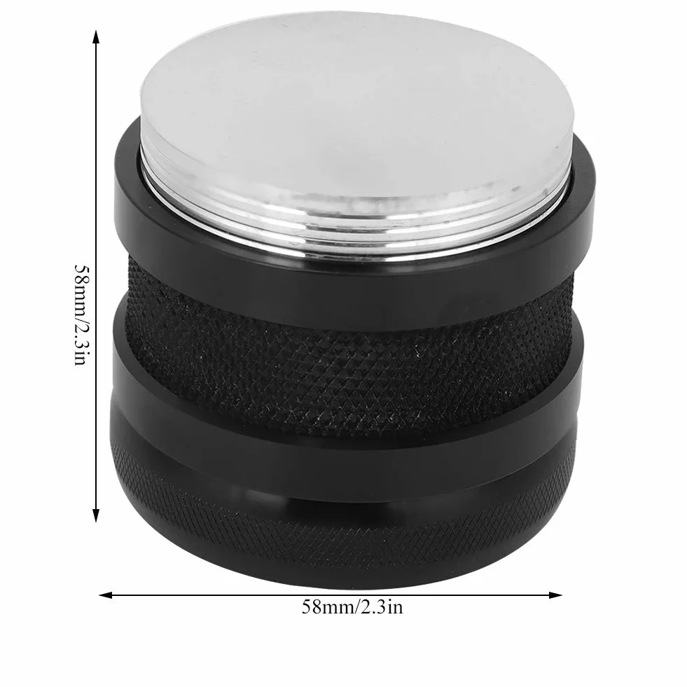 Aluminiowy ubijak do kawy, 58 mm, podwójna głowica, regulowany stamacz espresso, inteligentne narzędzie do wyciskania ziaren kawy z dystrybutorem proszku, profesjonalne akcesoria baristy do domu
