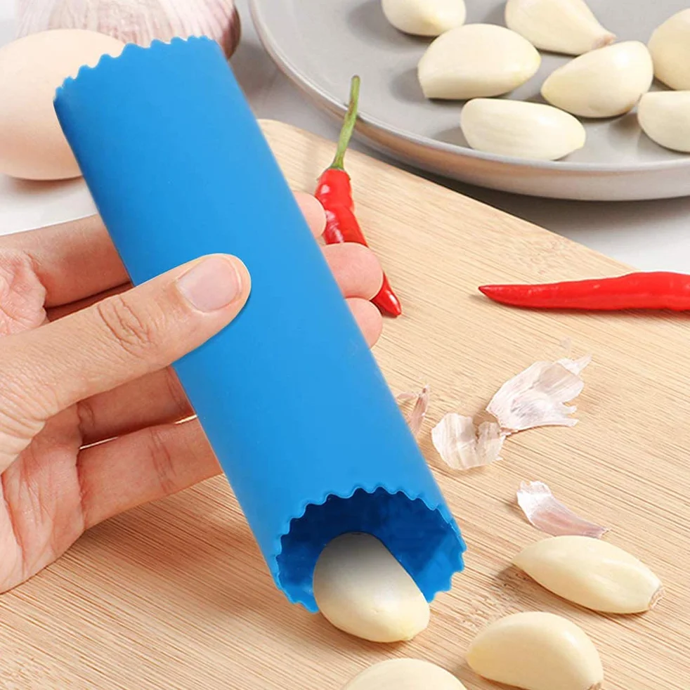 Silikonowa obieraczka do czosnku, 2 sztuki, Easy Roller, proste przydatne narzędzie kuchenne, akcesoria kuchenne, obieraczka z silikonu, czarna/przezroczysta